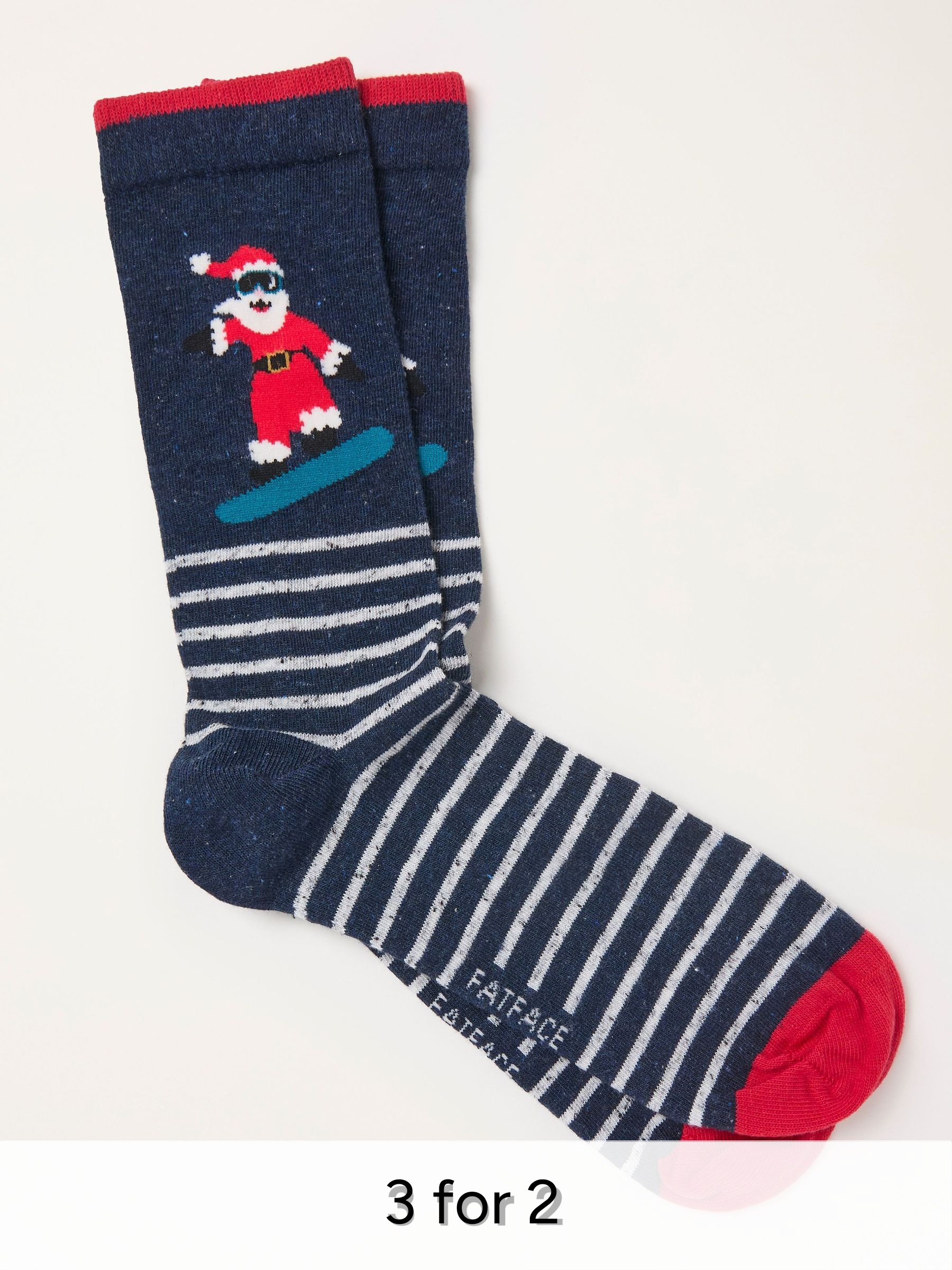 Navy Santa Socks (H21210) | £7.50