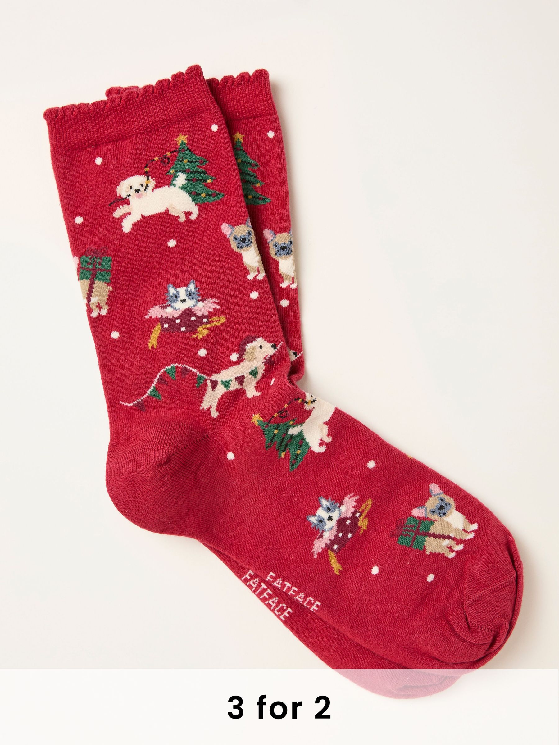Red Christmas Dogs Socks (H21462) | £7.50