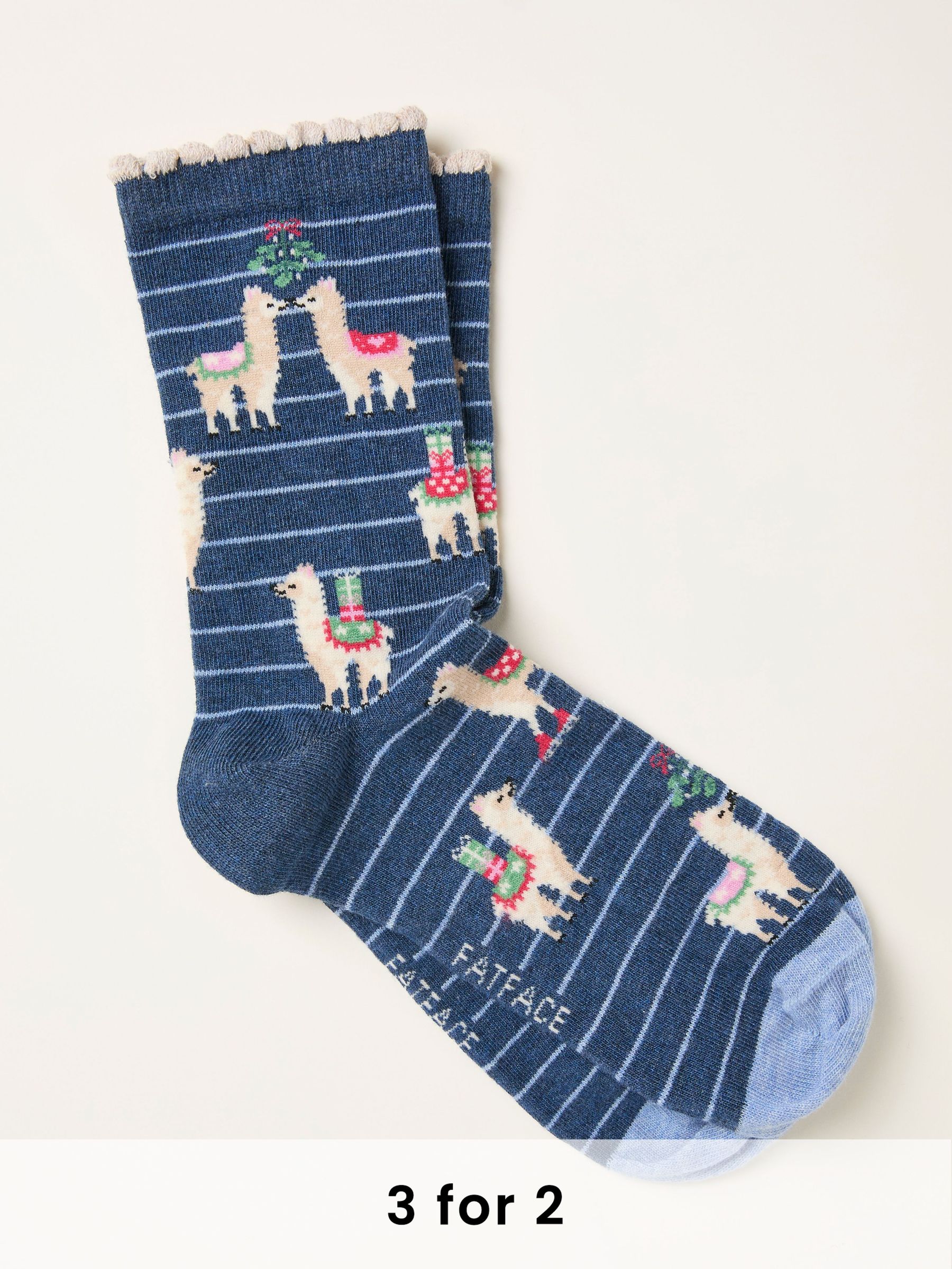 Navy Llama Socks (H21469) | £7.50