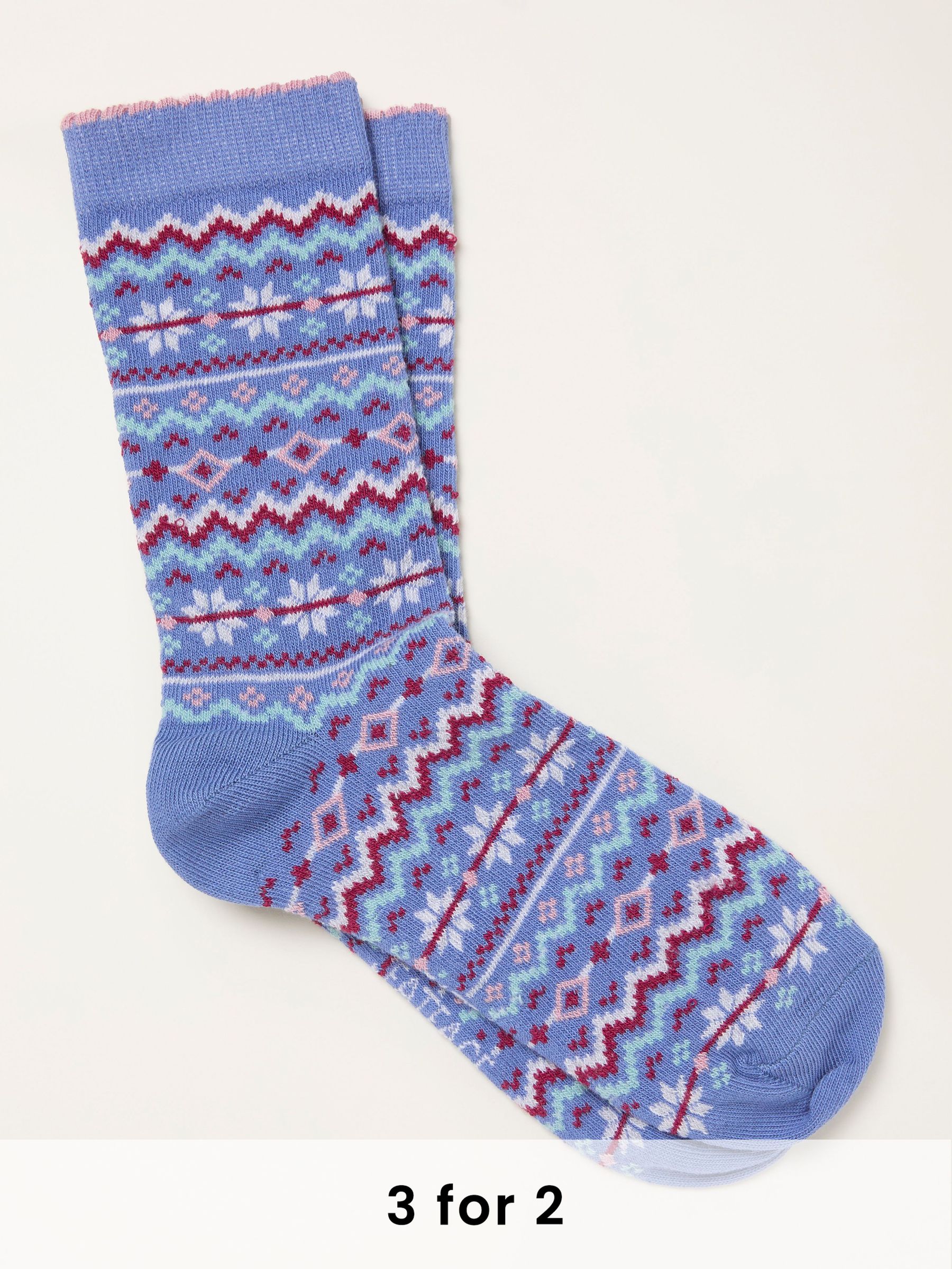 Blue Fairisle Socks (H21472) | £7.50