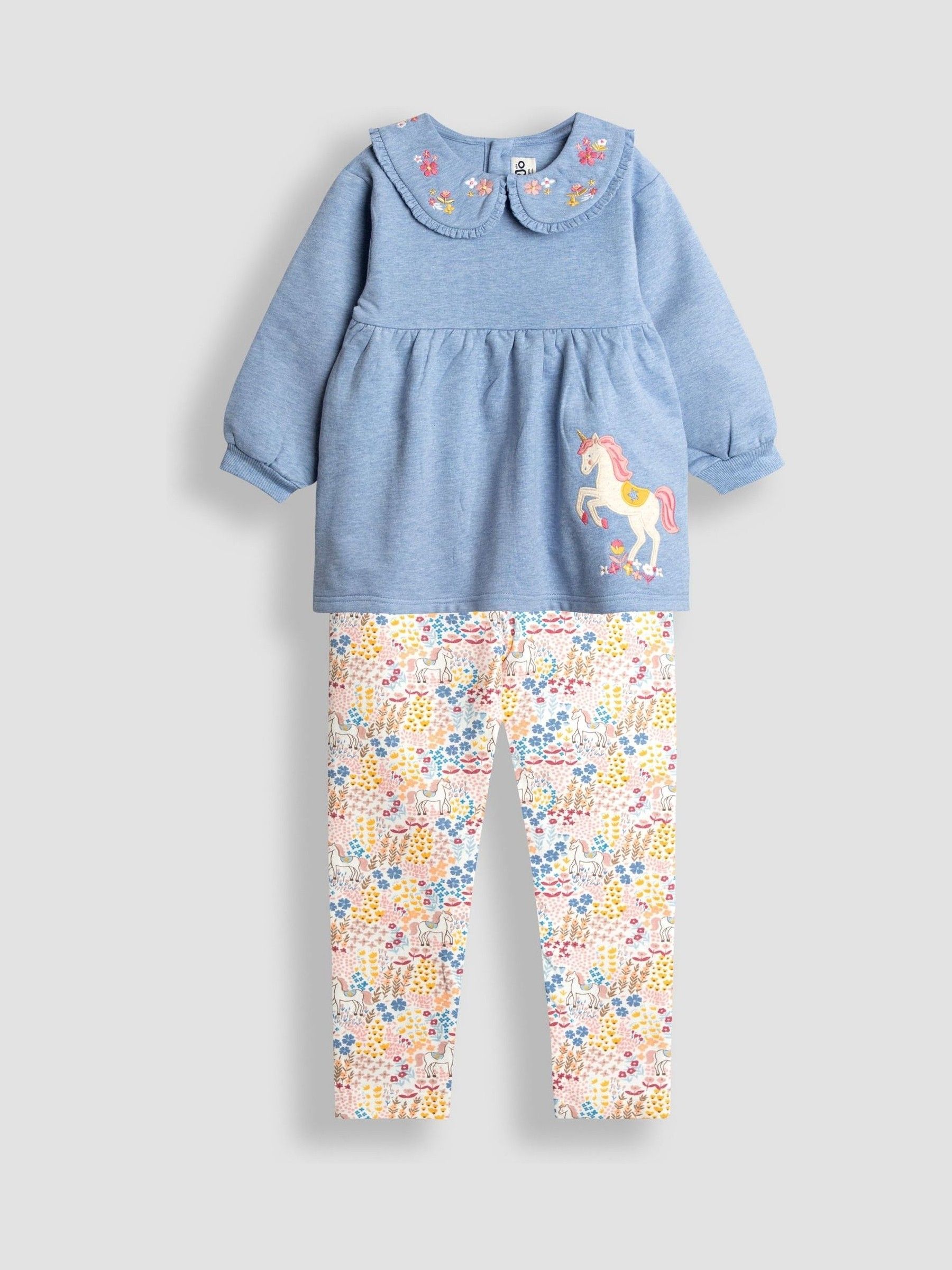 Blue Unicorn Sweat Dress And Legging Set (H22575) | £30 - £36