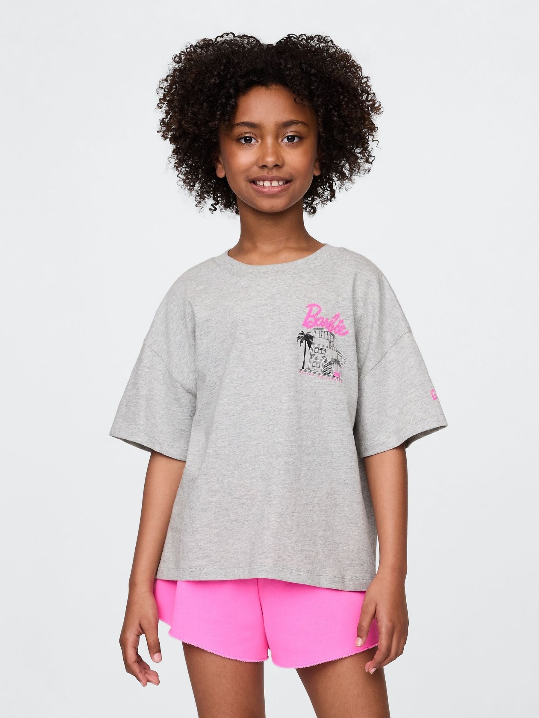Grey Barbie Oversized Graphic T-Shirt (4-13yrs) (H22589) | £20