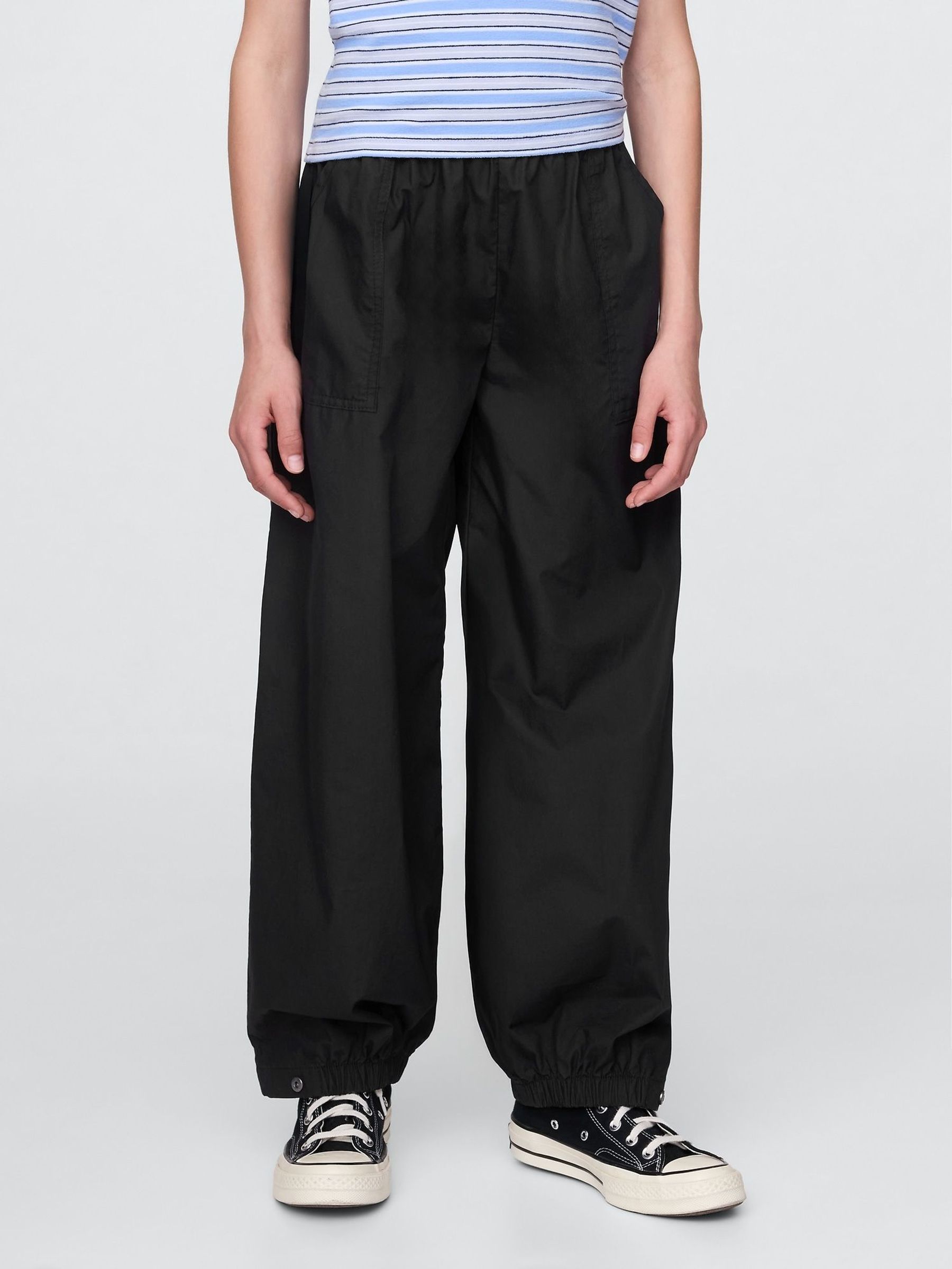 Black Poplin Baggy Joggers (4-12yrs) (H22590) | £25