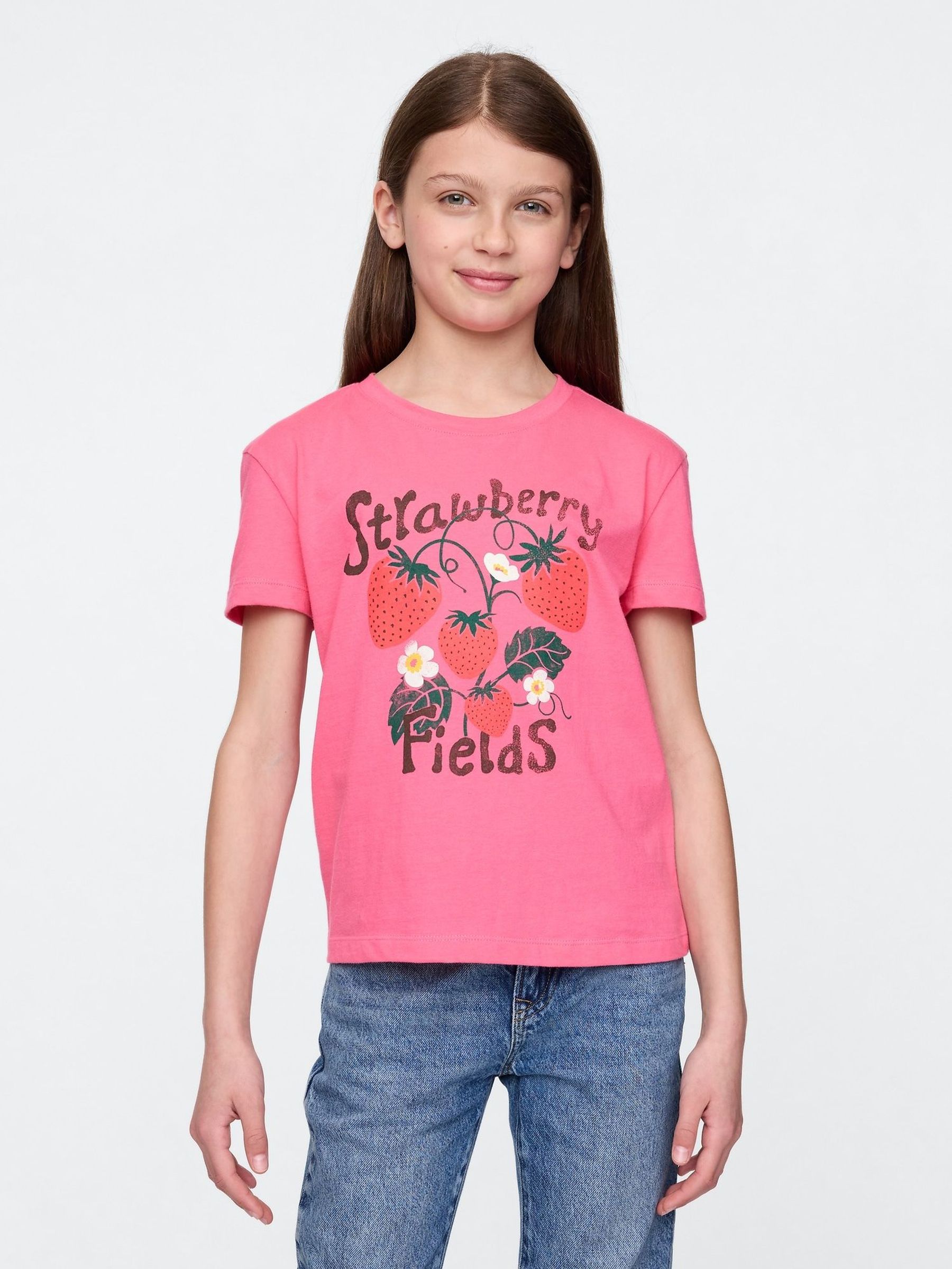 Pink Strawberry Graphic T-Shirt (4-13yrs) (H22598) | £10