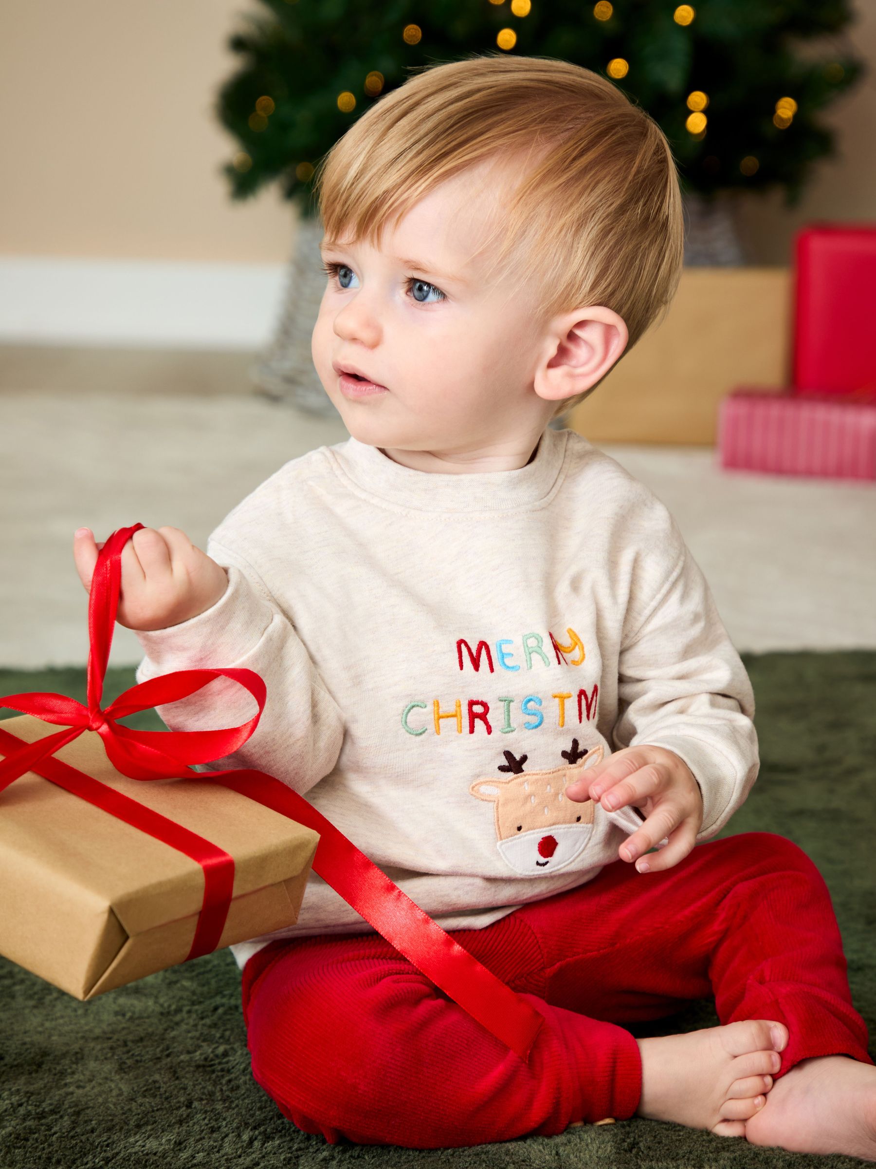 Neutral Christmas Sweatshirt & Leggings Set (H22611) | £28