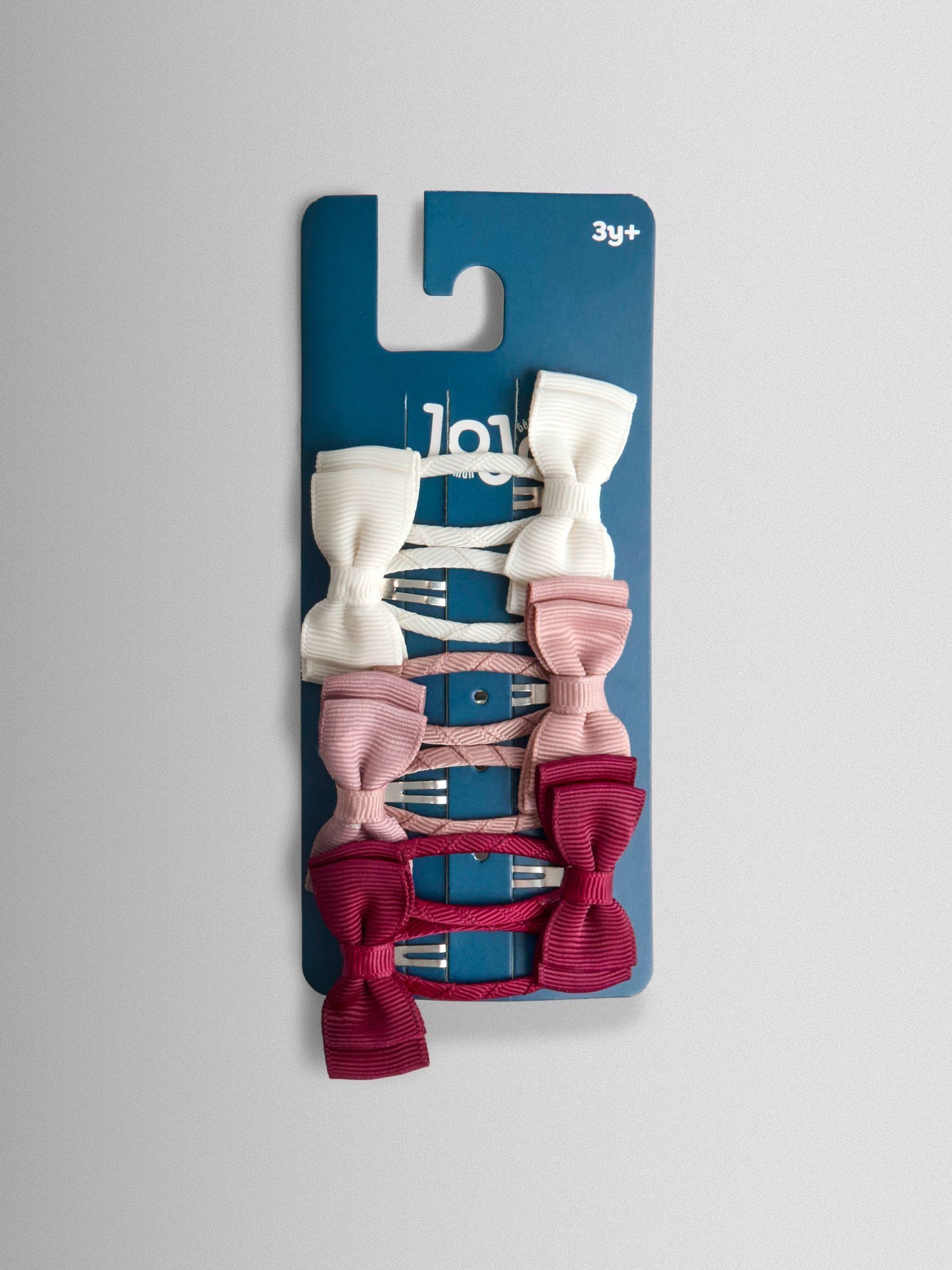 Dusky Pink 6-Pack Grosgrain Bow Clips (H22637) | £10