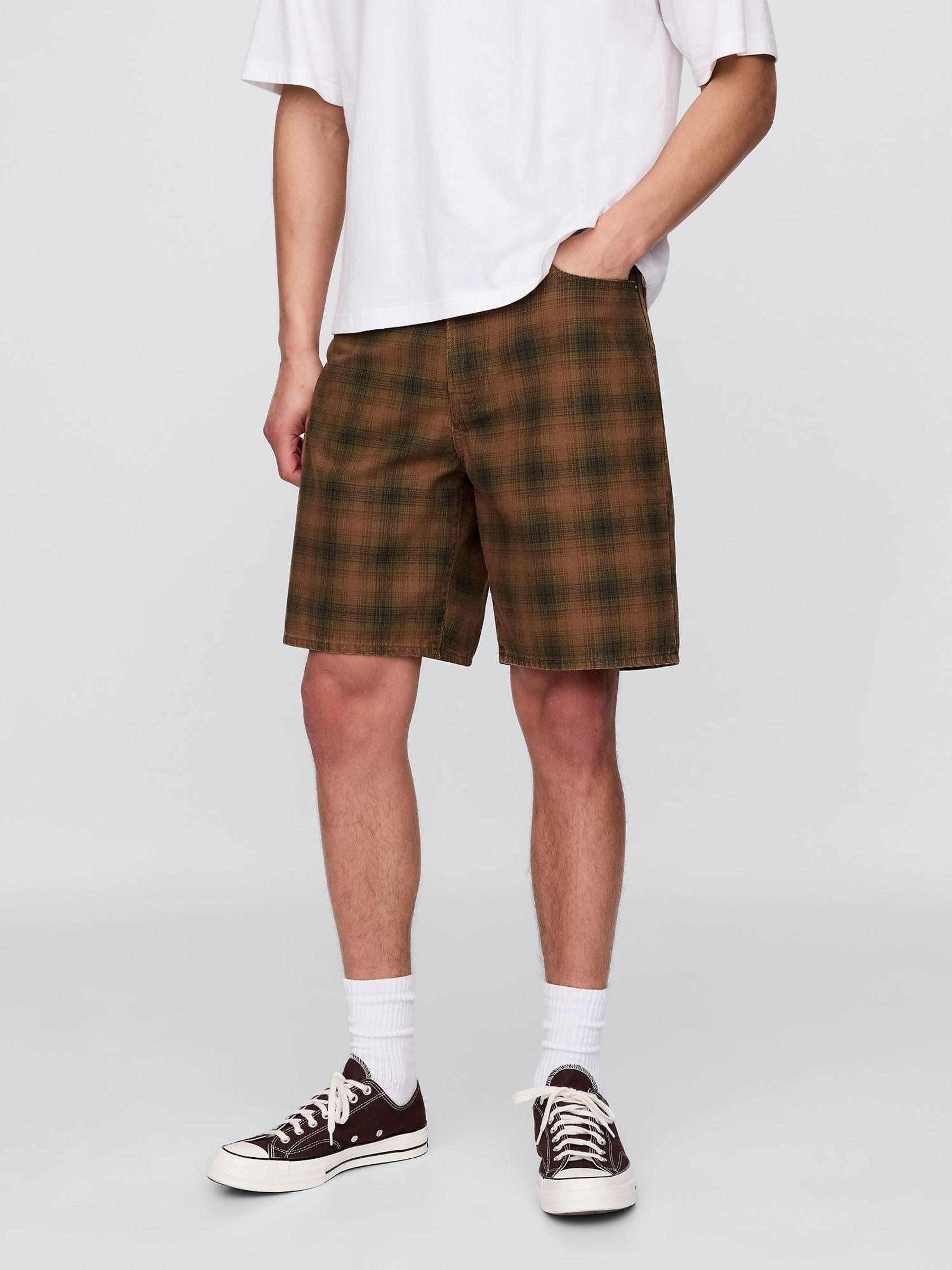 Brown Check Check Canvas Shorts (H22709) | £45