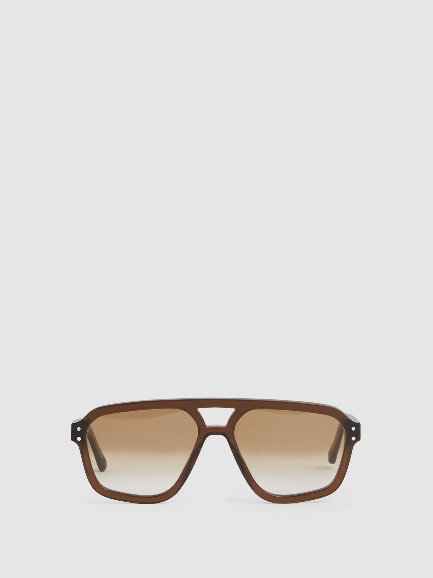 Monokel Eyewear Aviator-Style Sunglasses in Cola Brown (H22920) | £150