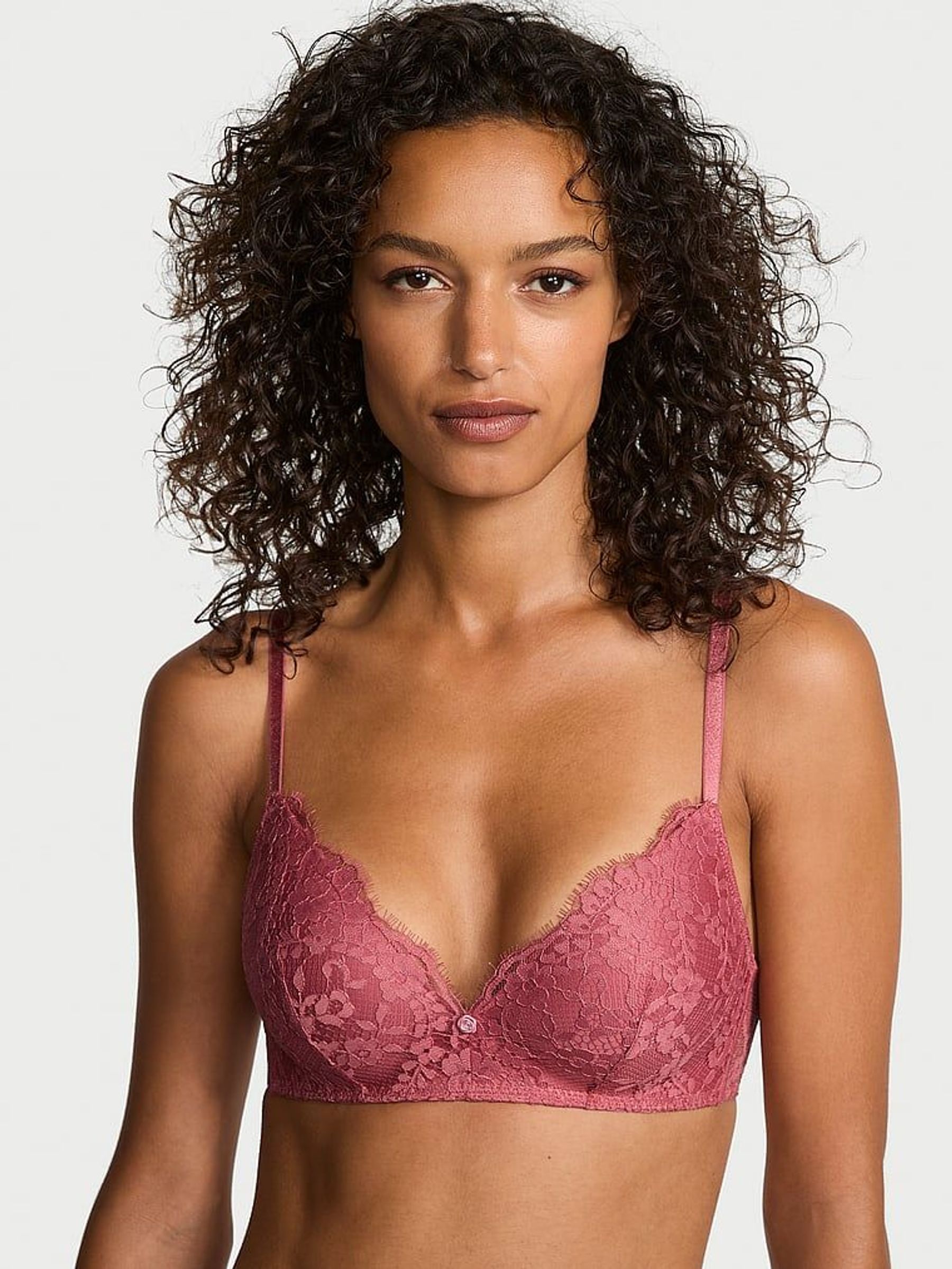 Seductive Rose Pink Non Wired Push Up Lace Bra (H23558) | £49