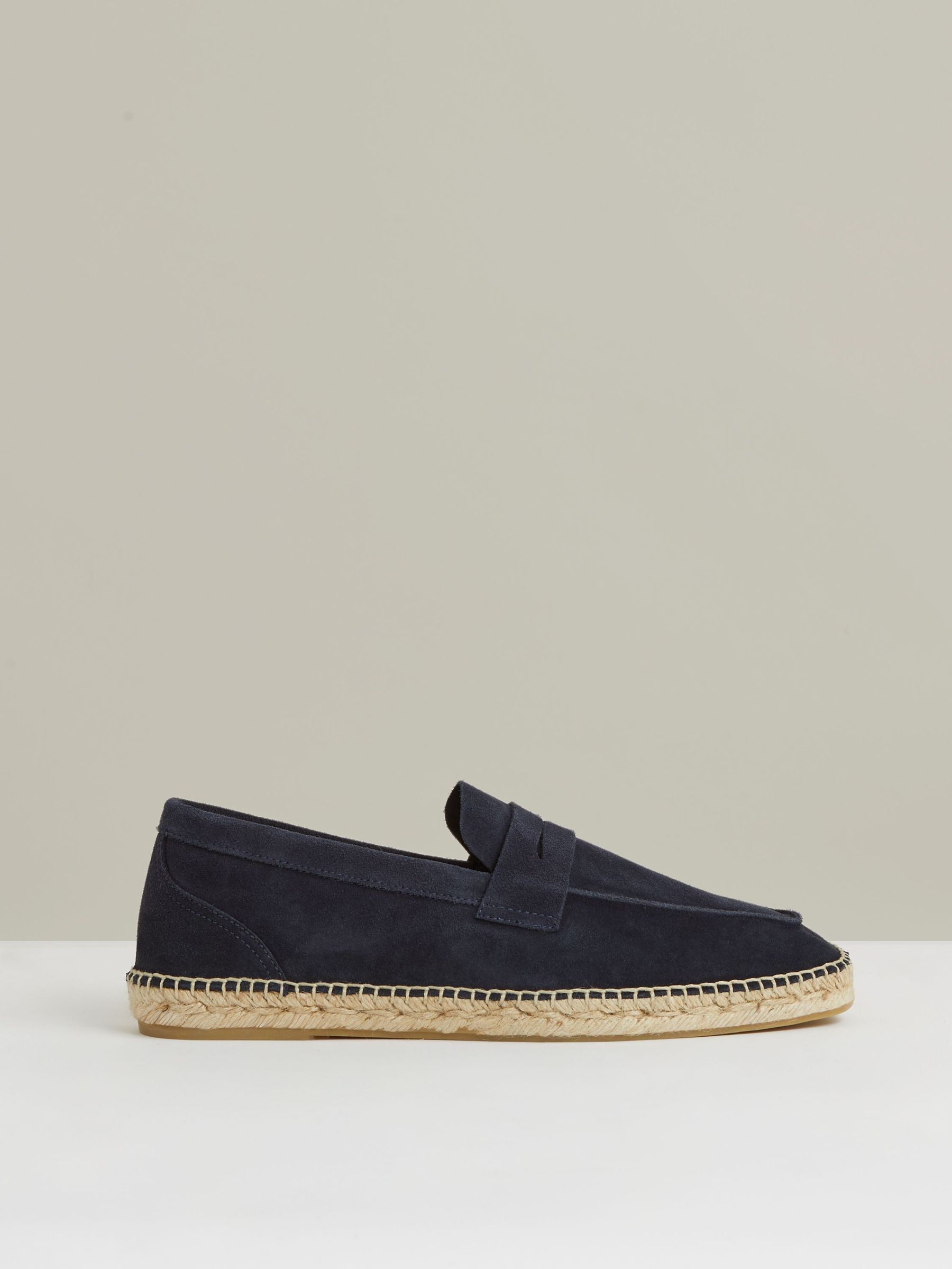 Suede Penny-Strap Espadrilles in Navy (H23637) | £128