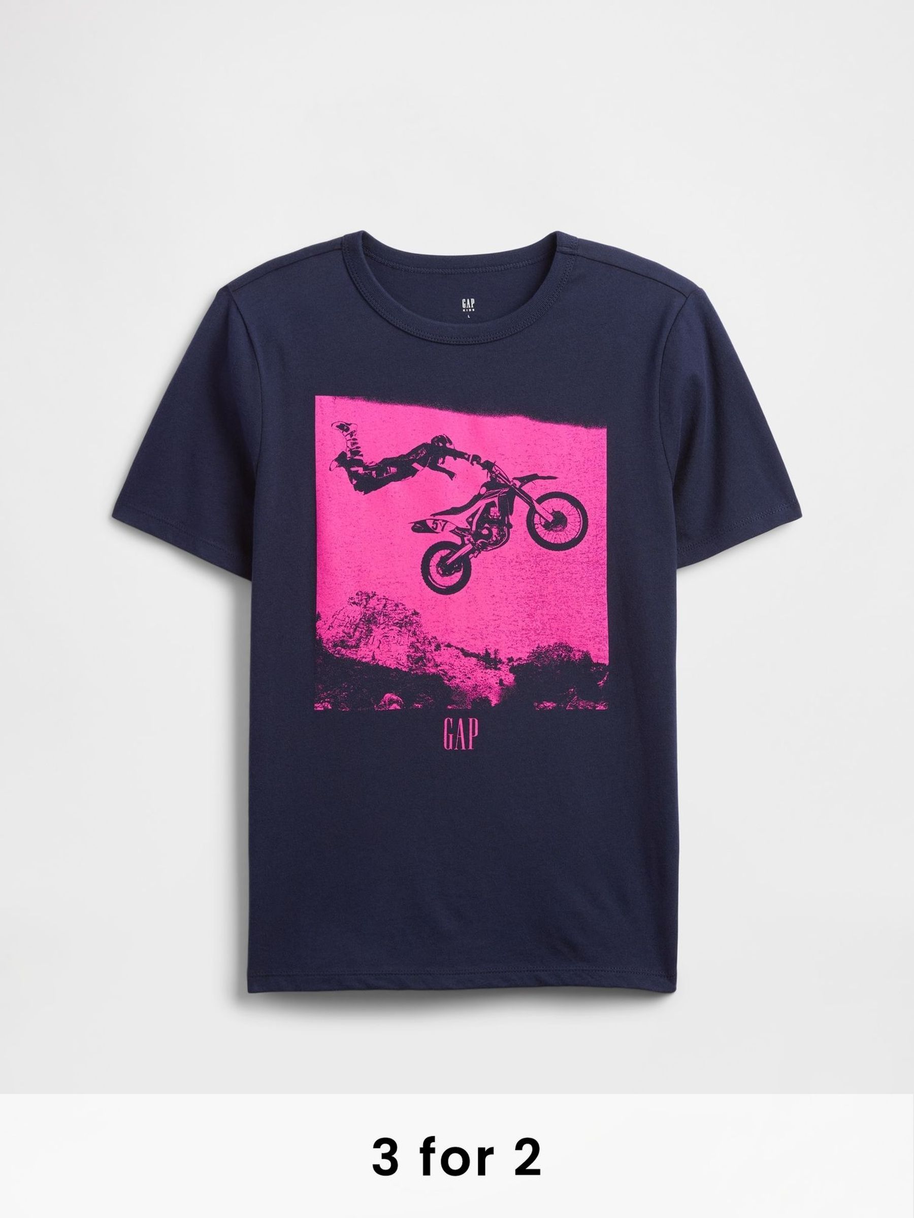 Navy/Blue Graphic Crew Neck Short Sleeve T-Shirt (4-13yrs) (H25565) | £10