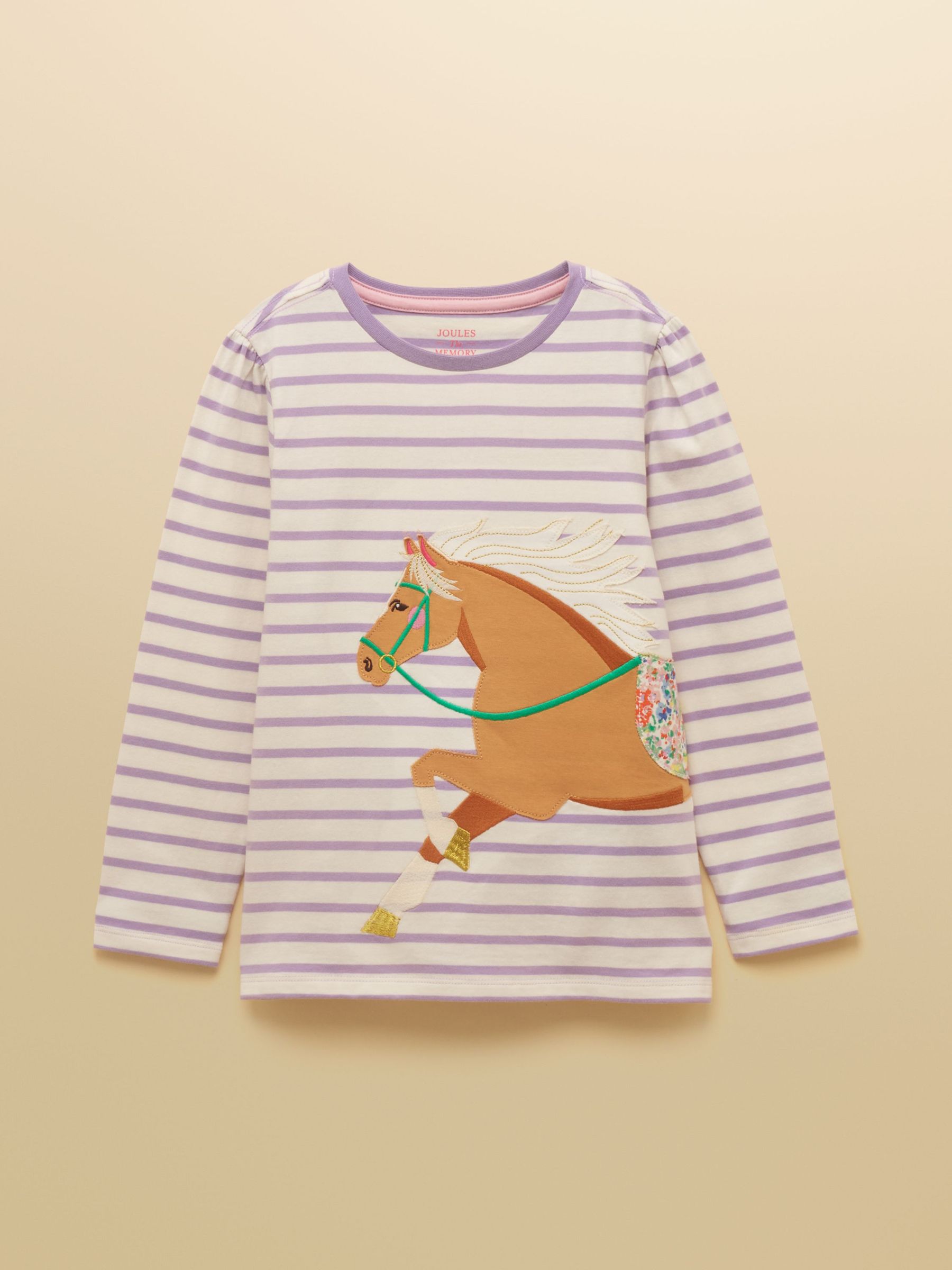 Girls' Ava Purple Horse Applique Long Sleeve Top (H27222) | £17 - £19