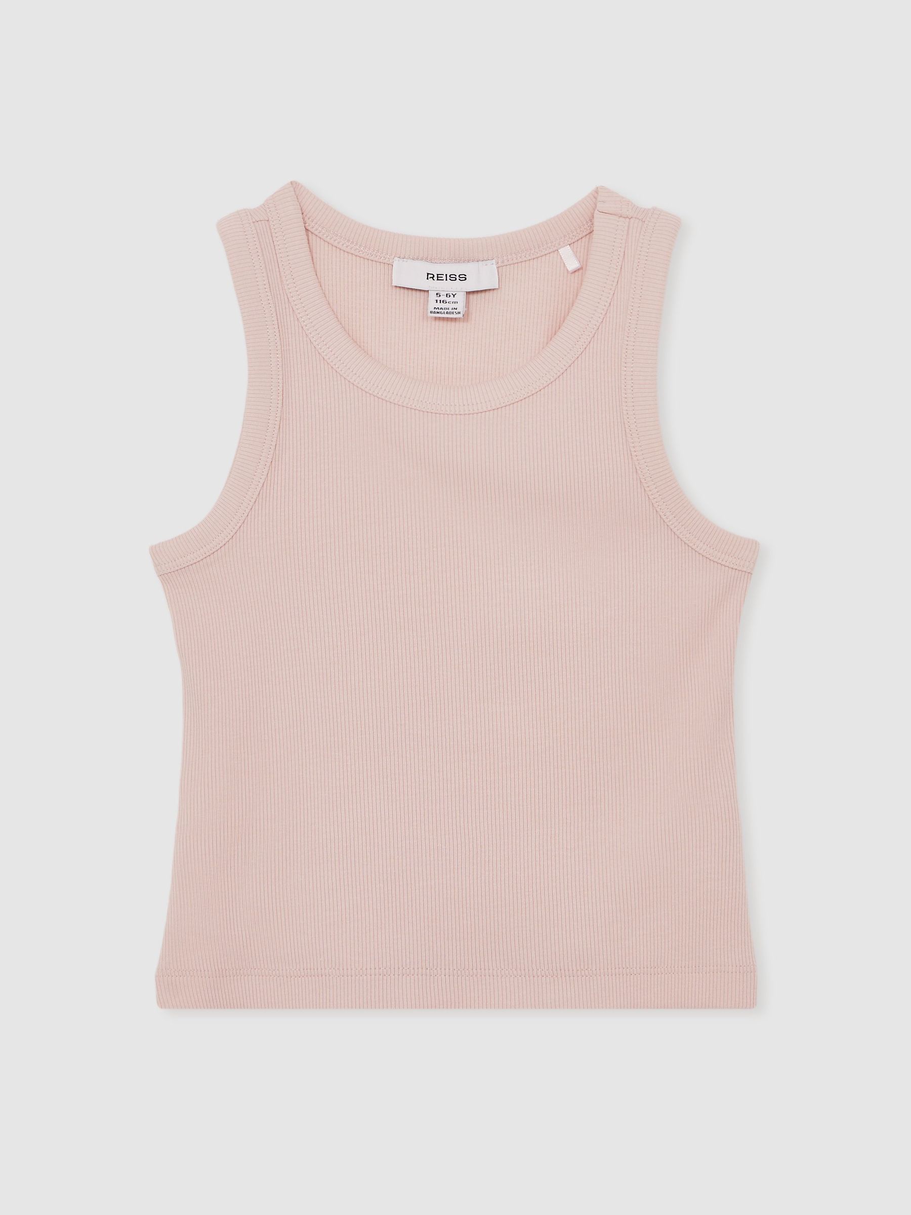 13-14 yrs Stretch-Cotton Ribbed Vest in Pink (H27775) | £12