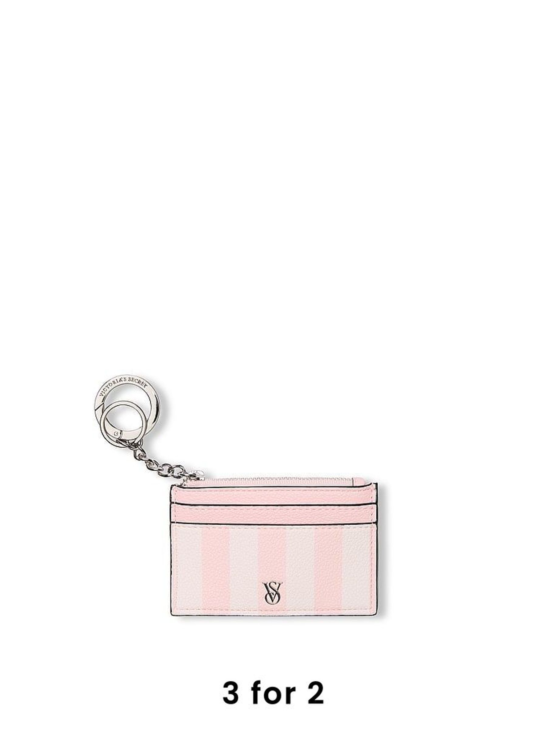 Iconic Stripe Pink Card Holder Keyring (H27935) | £16