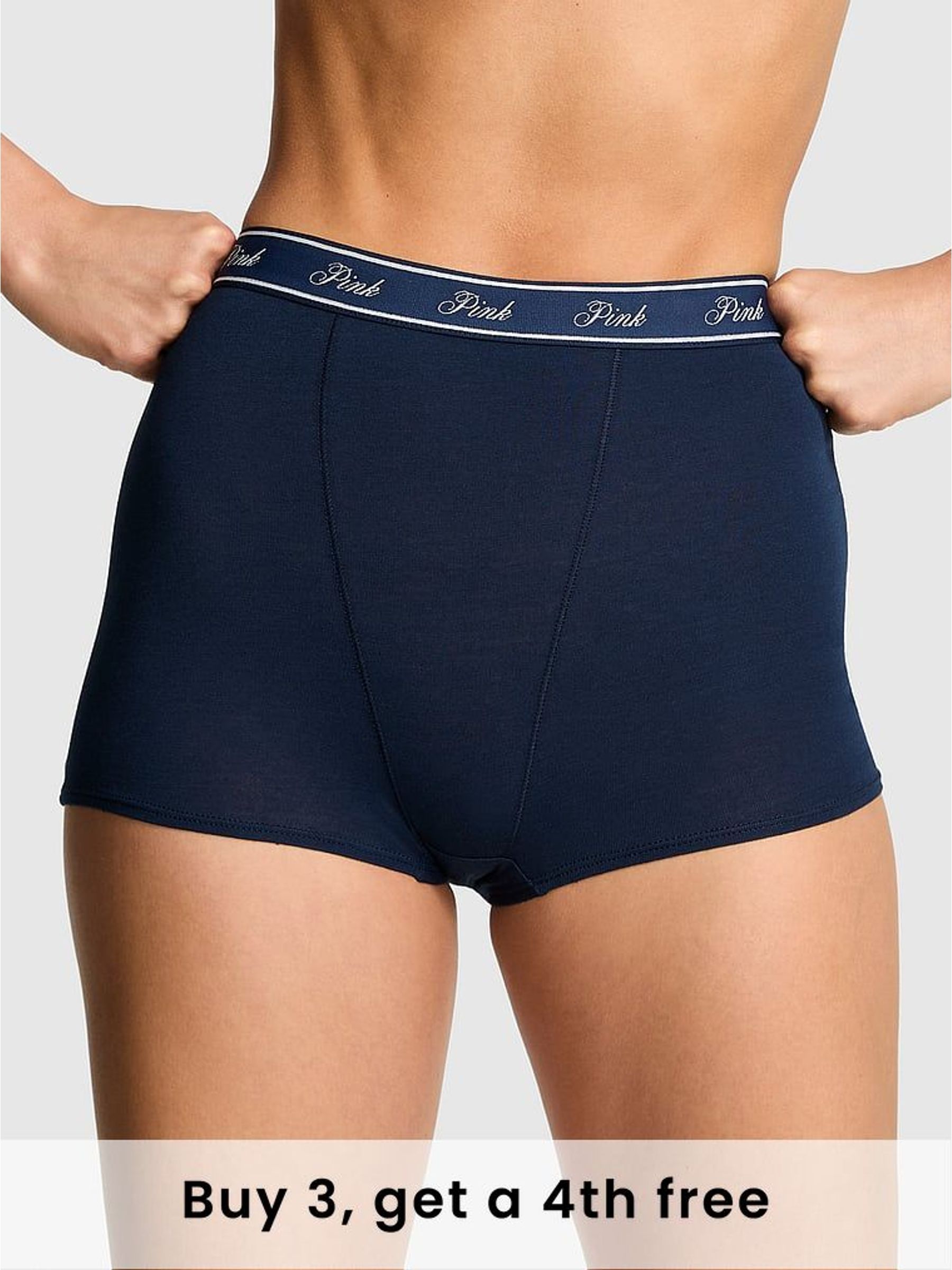 Noir Navy Blue Cotton Logo Knickers (H28583) | £9