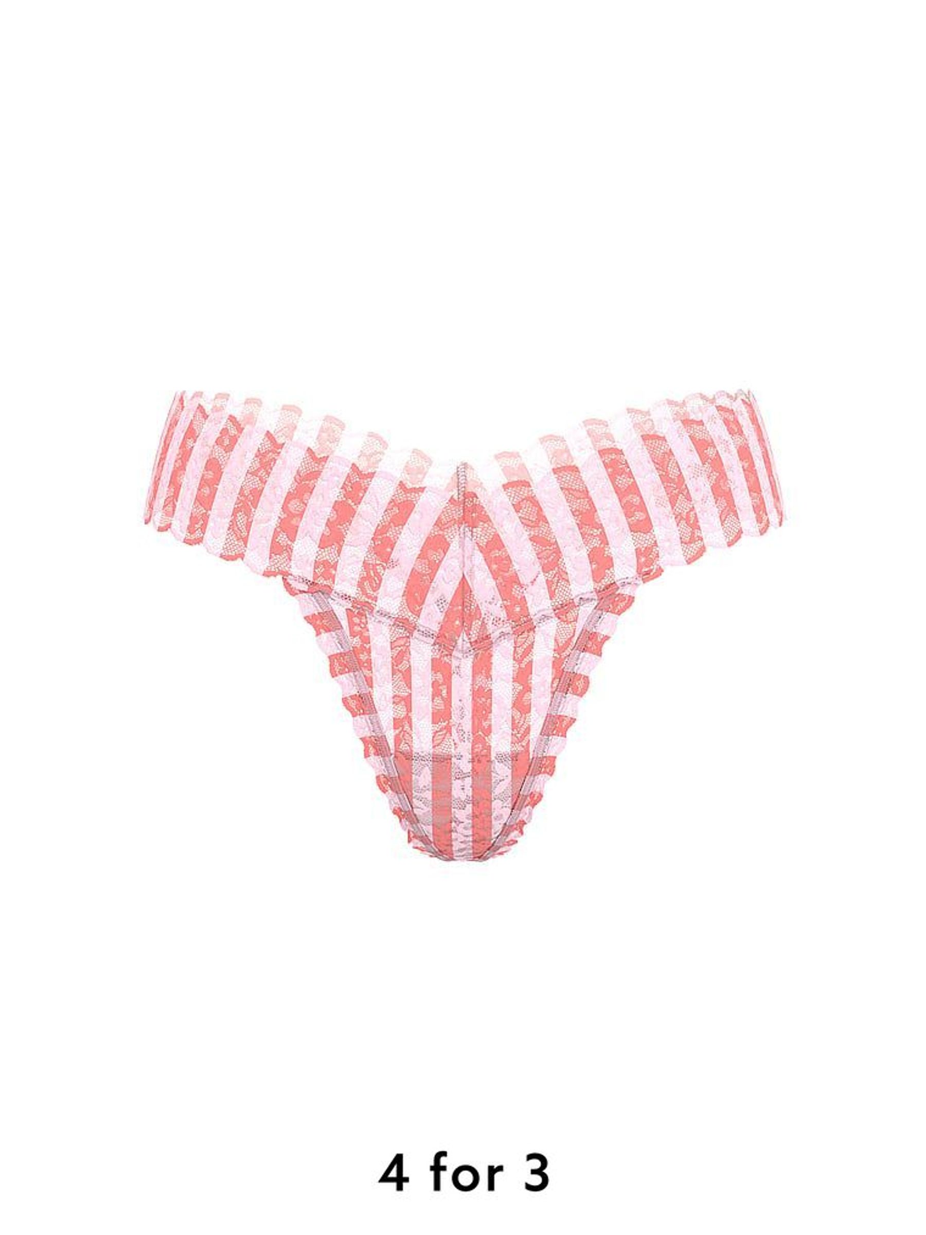 Pretty Blossom Pink Stripe Thong Knickers (H28610) | £9