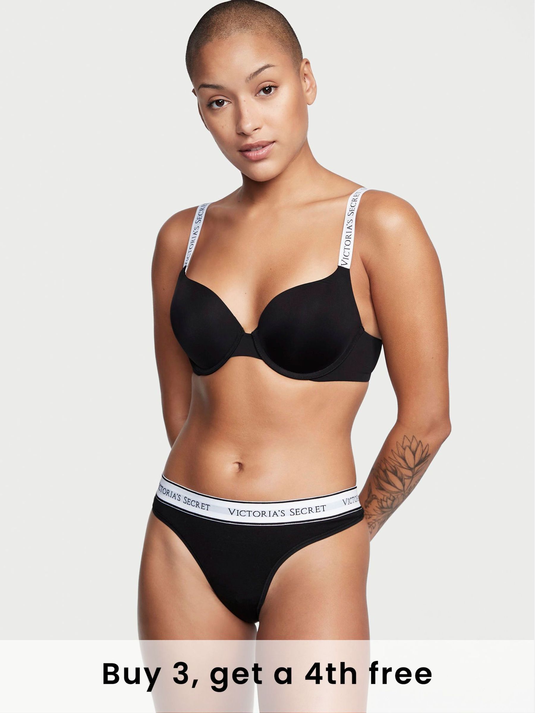 Black Thong Logo Knickers (H28628) | £9
