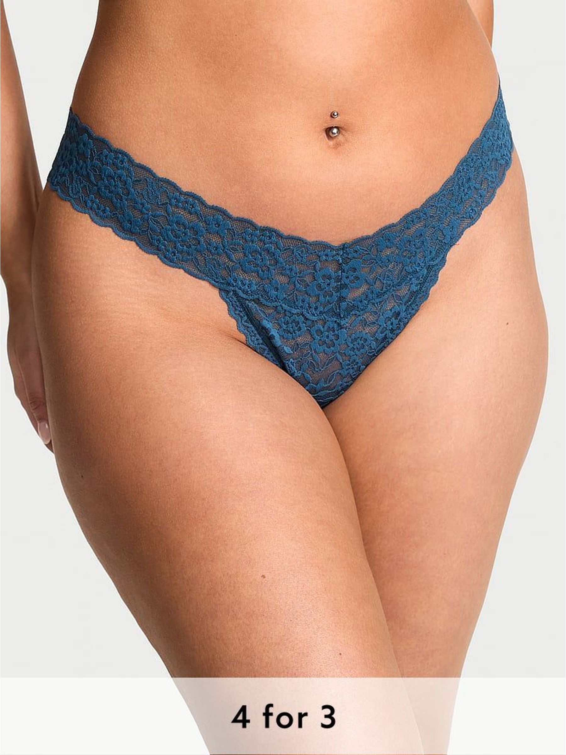 Midnight Sea Blue Thong Knickers (H28652) | £9