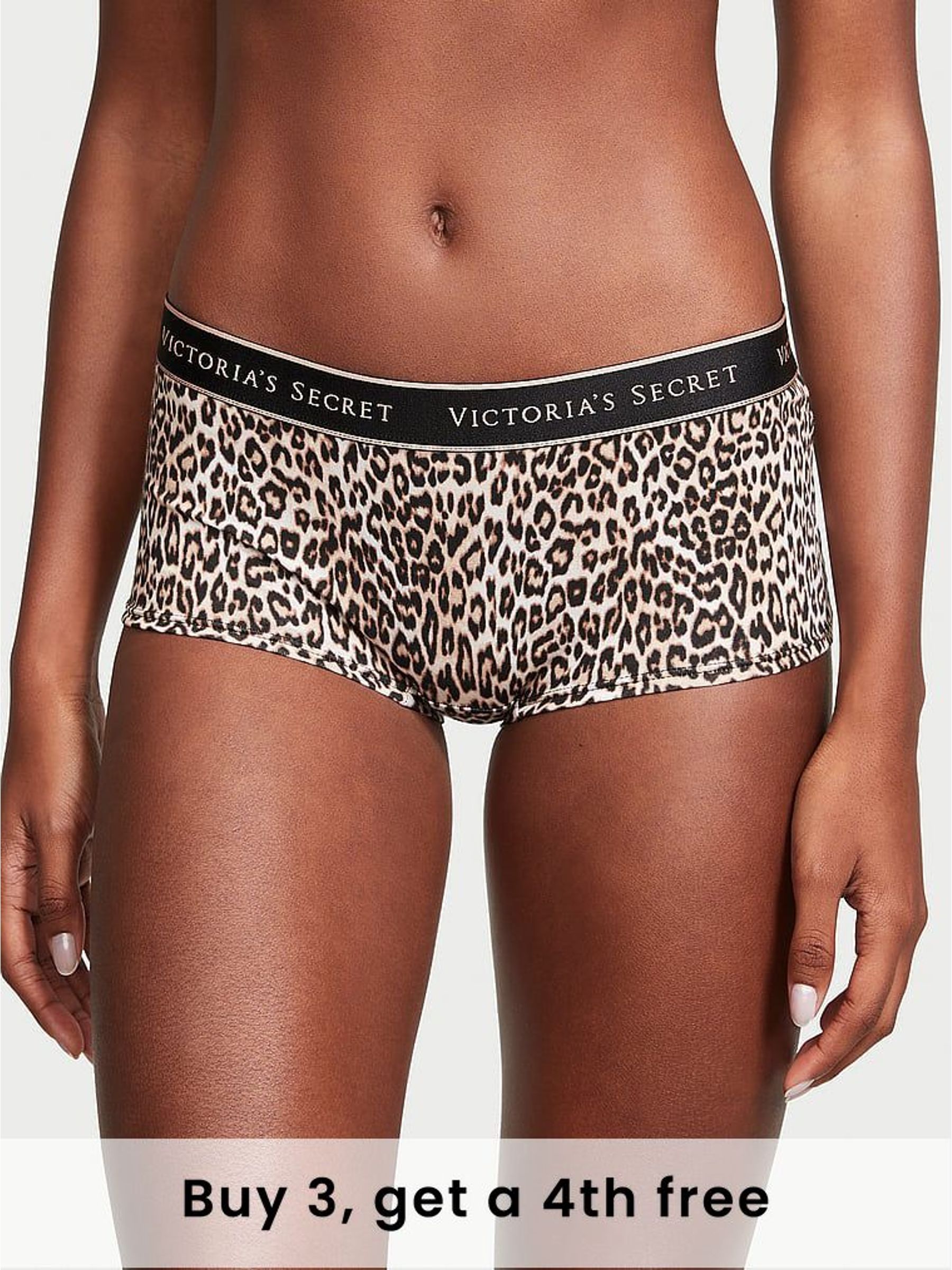 Leopard Brown Short Logo Knickers (H28659) | £9