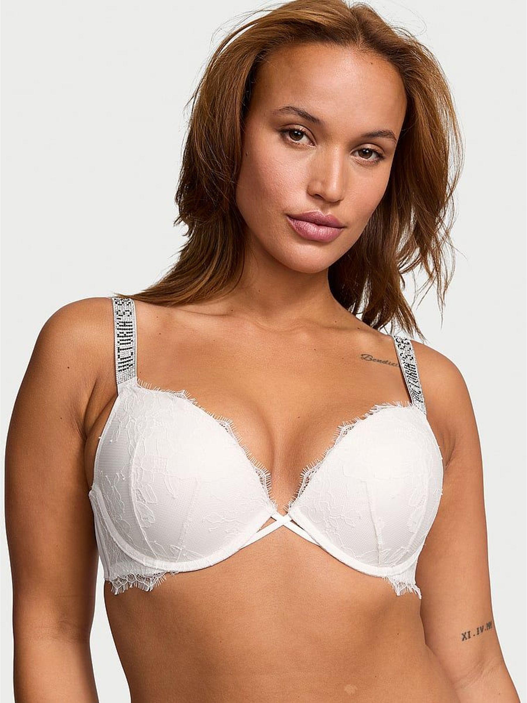Coconut White Push Up Shine Strap Lace Bra (H28700) | £59
