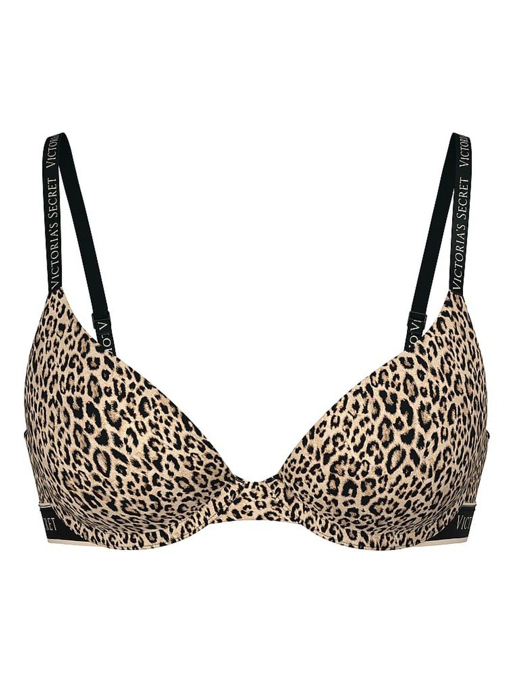 Leopard Brown Lightly Lined Full Cup Cotton Logo Bra (H28706) | £35 - £36