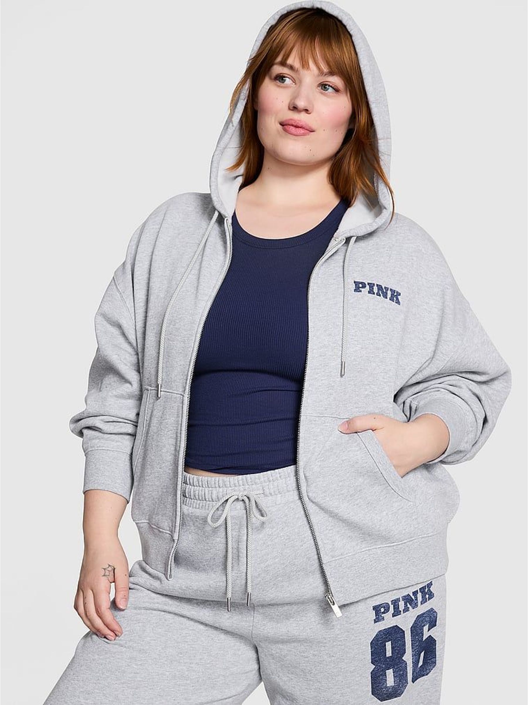 Medium Heather Grey Fleece Hoodie (H28716) | £49