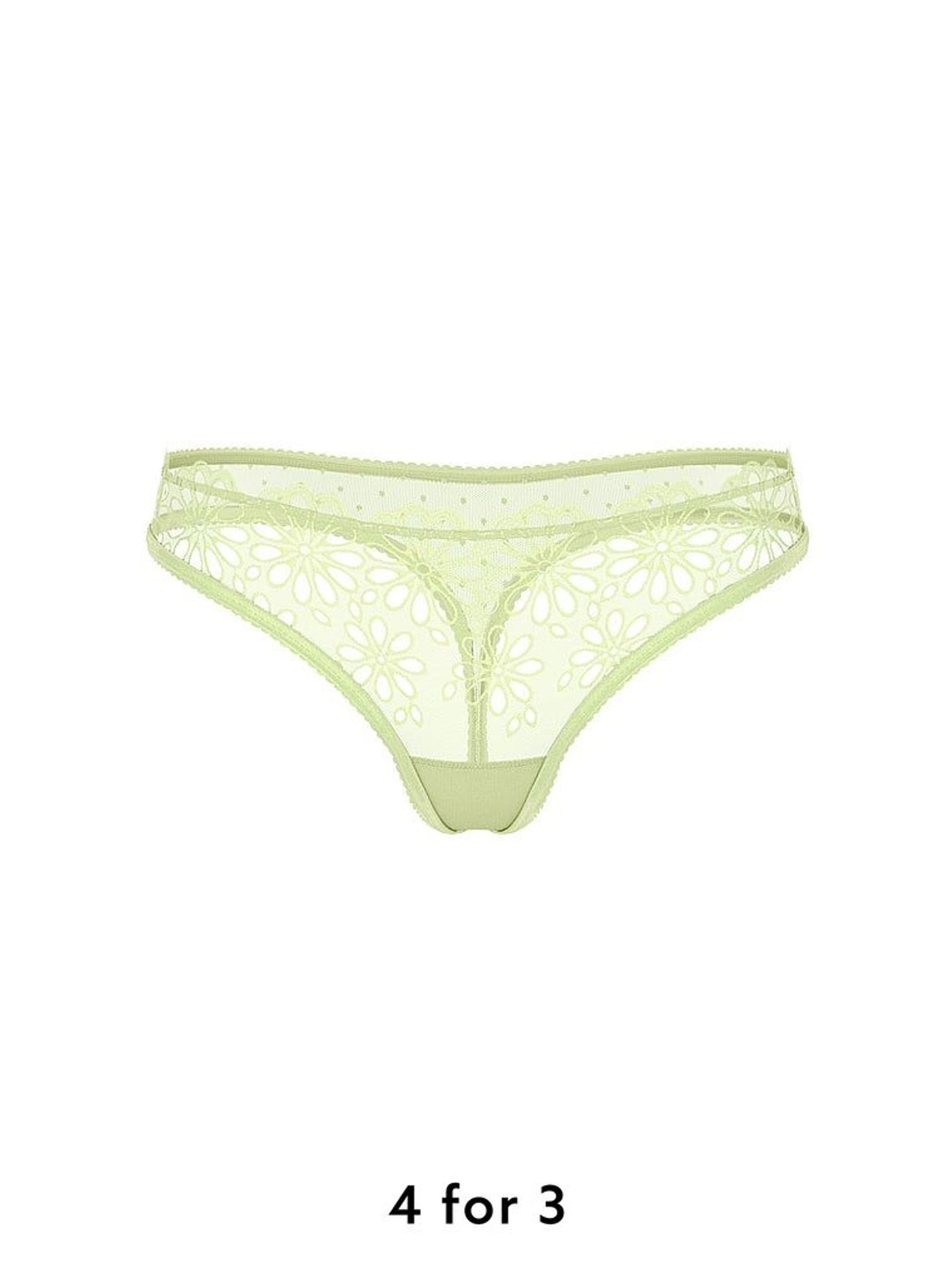 New Reed Green Thong Eyelet Mesh Knickers (H28817) | £9