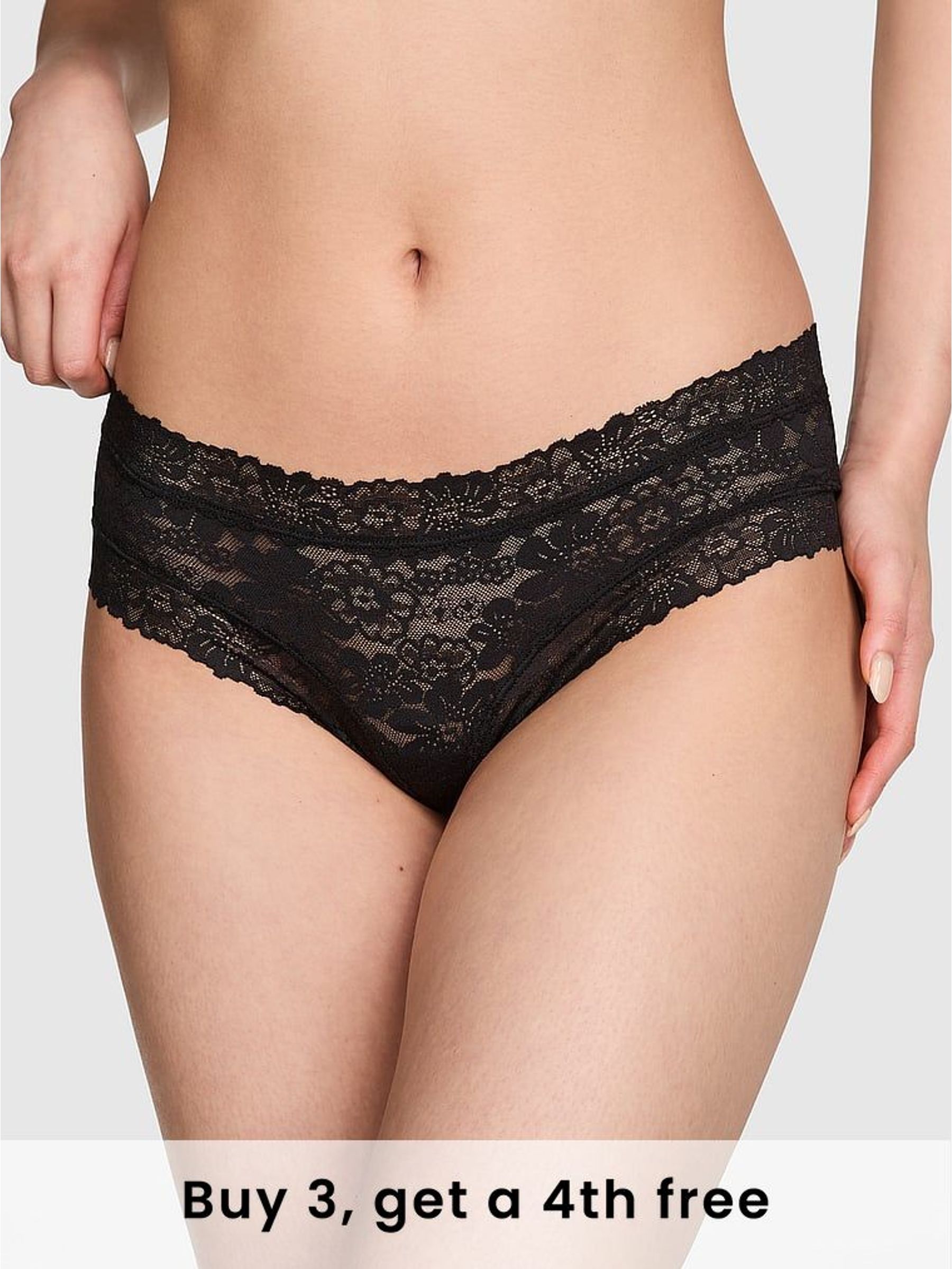 Black Cheeky Floral Lace Knickers (H29489) | £9