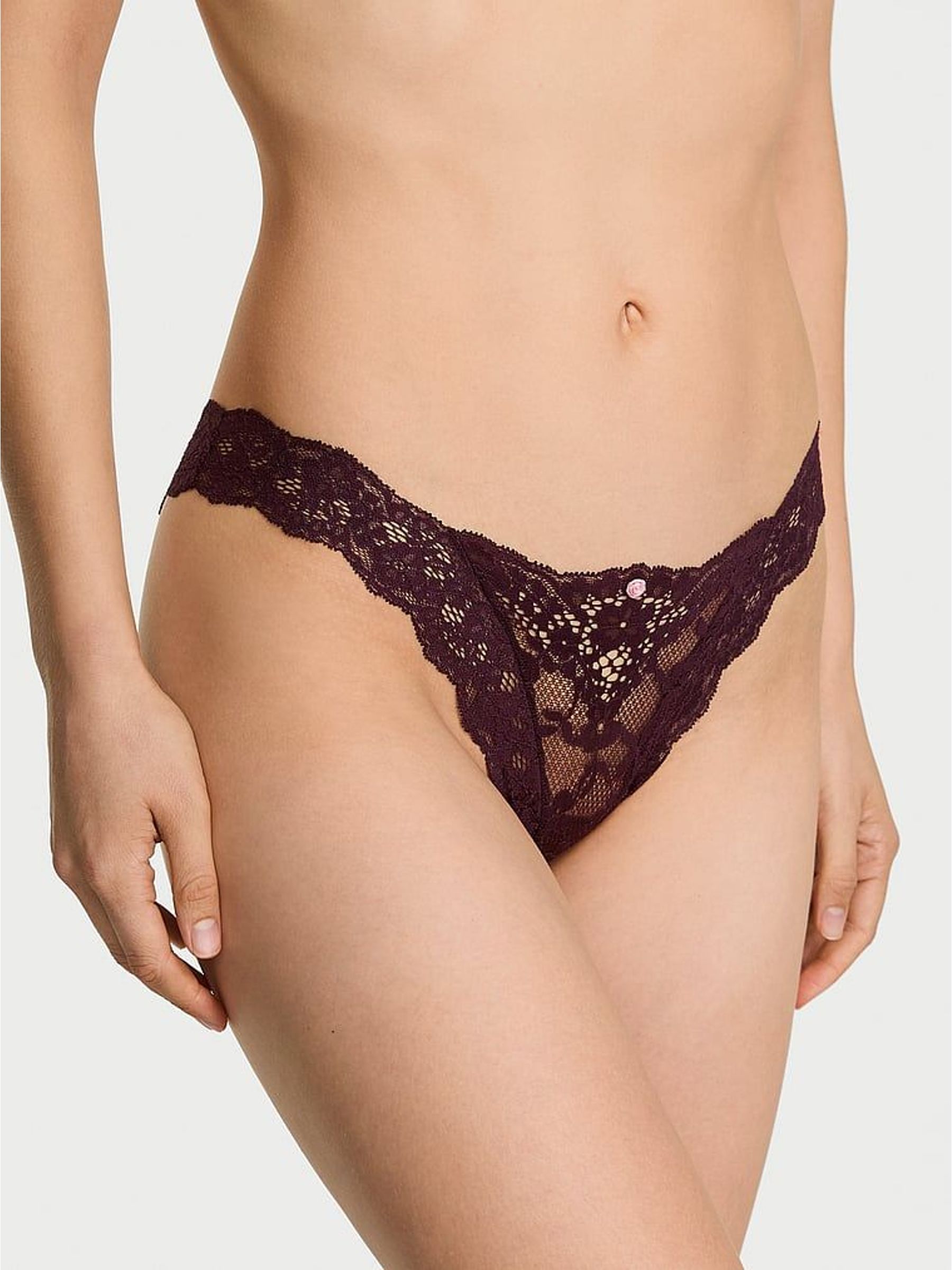 Winter Wine Red Brazilian Lace Knickers (H30425) | £18