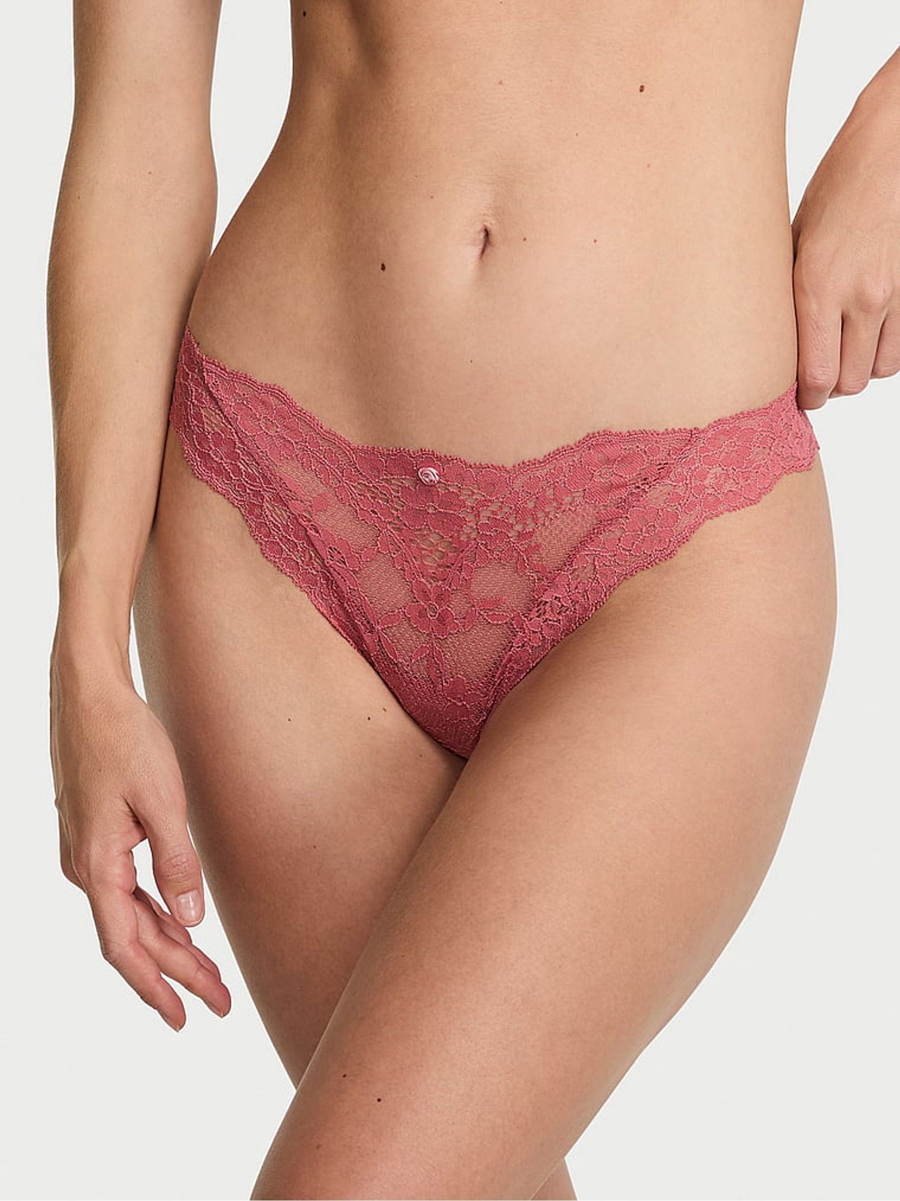 Seductive Rose Pink Bikini Lace Knickers (H30447) | £18