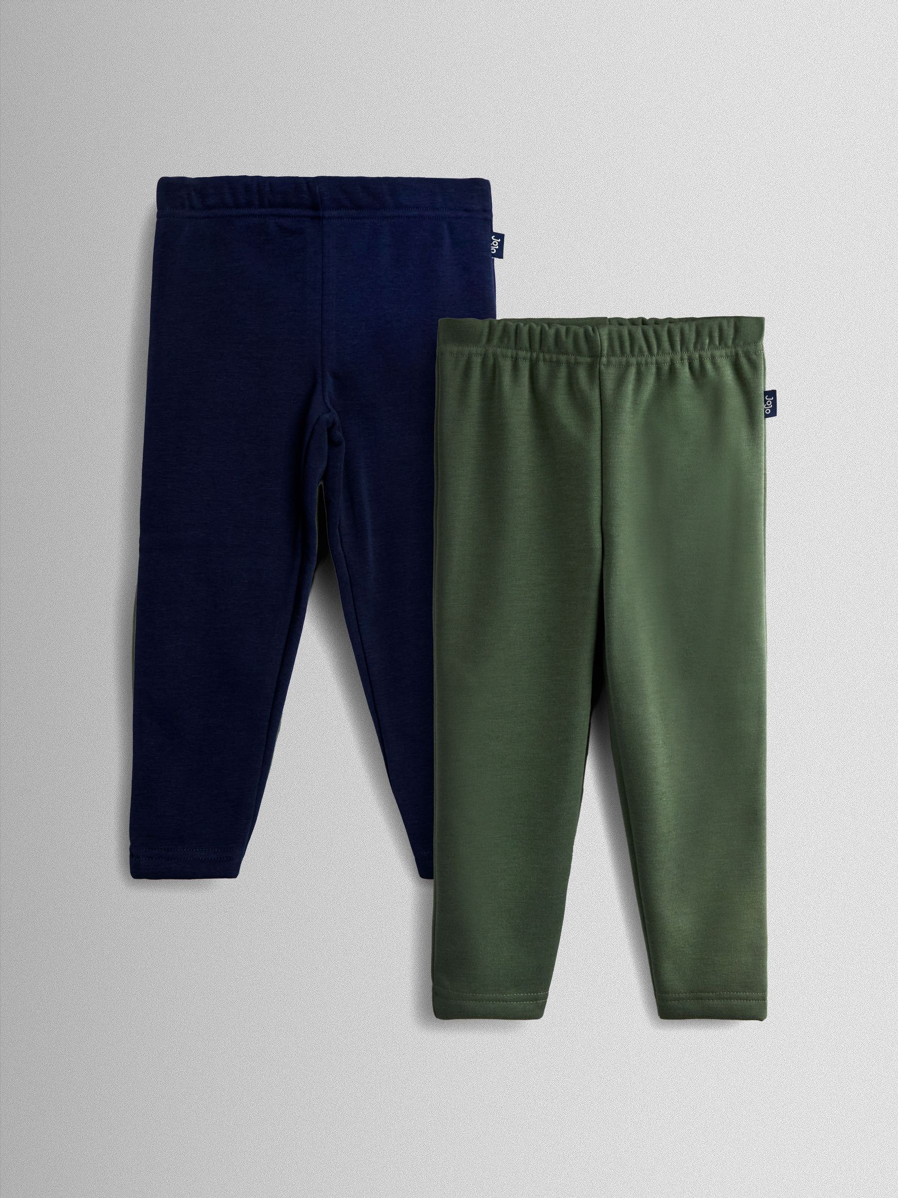Khaki Green 2-Pack Fleece Lined Leggings (H30752) | £20 - £23