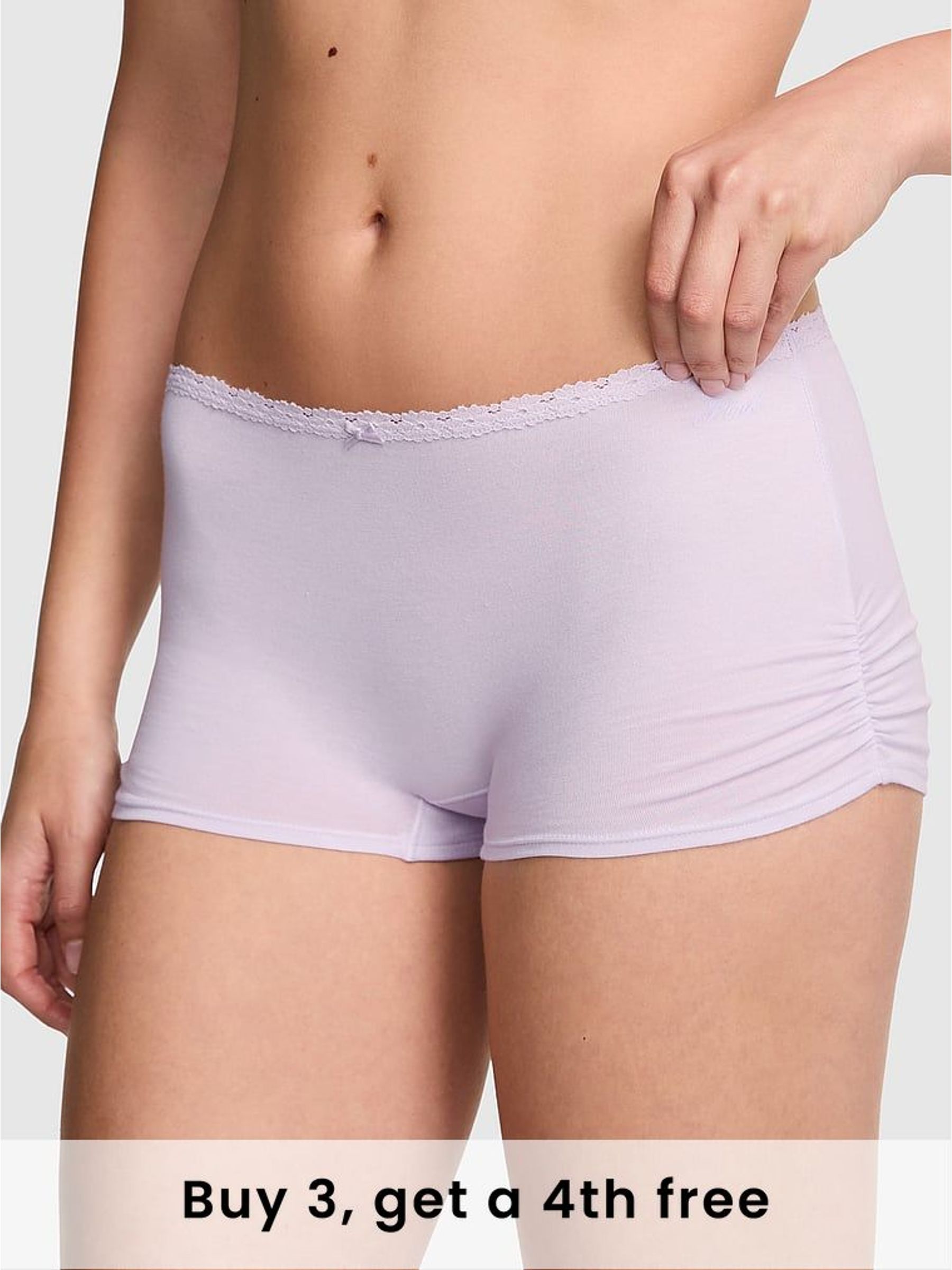 Purple Whisper Cotton Boyshort Knickers (H30779) | £9