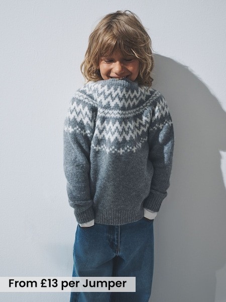 2 Pack Unisex Kids Family Fairisle Knit Jumpers (H34610) | £26