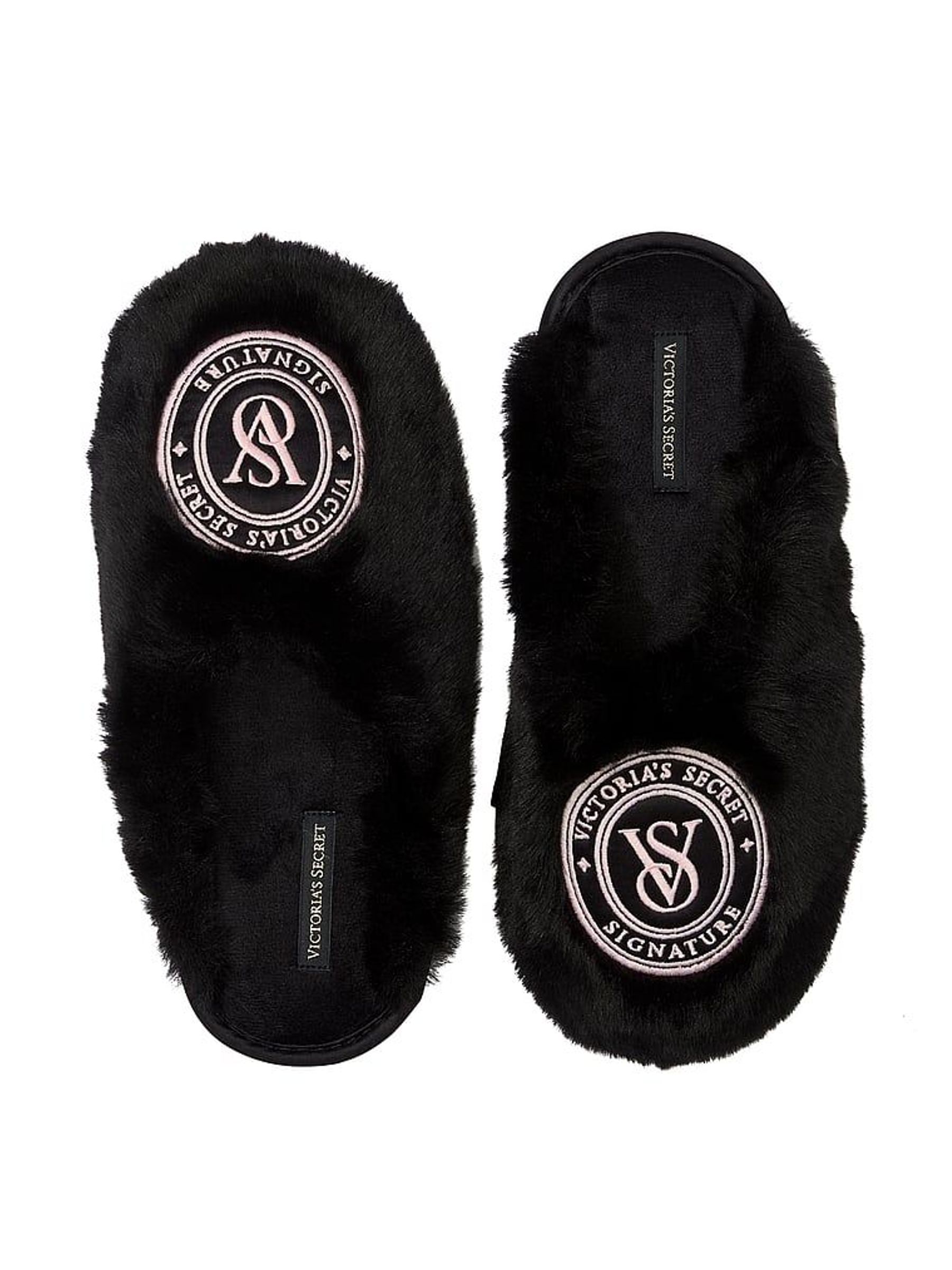 Black Closed Toe Faux Fur Slippers (H35331) | £35