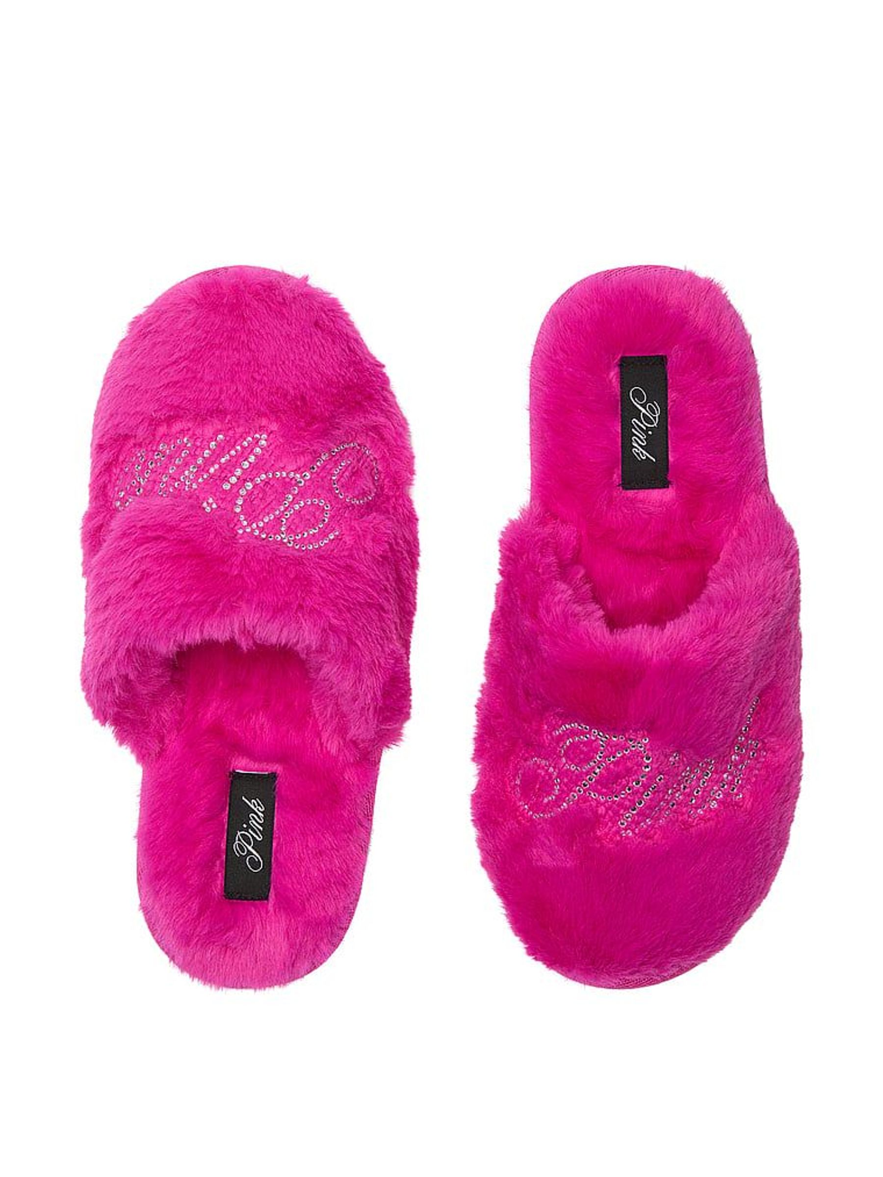 Pink Fire Faux Fur Slippers (H35340) | £29