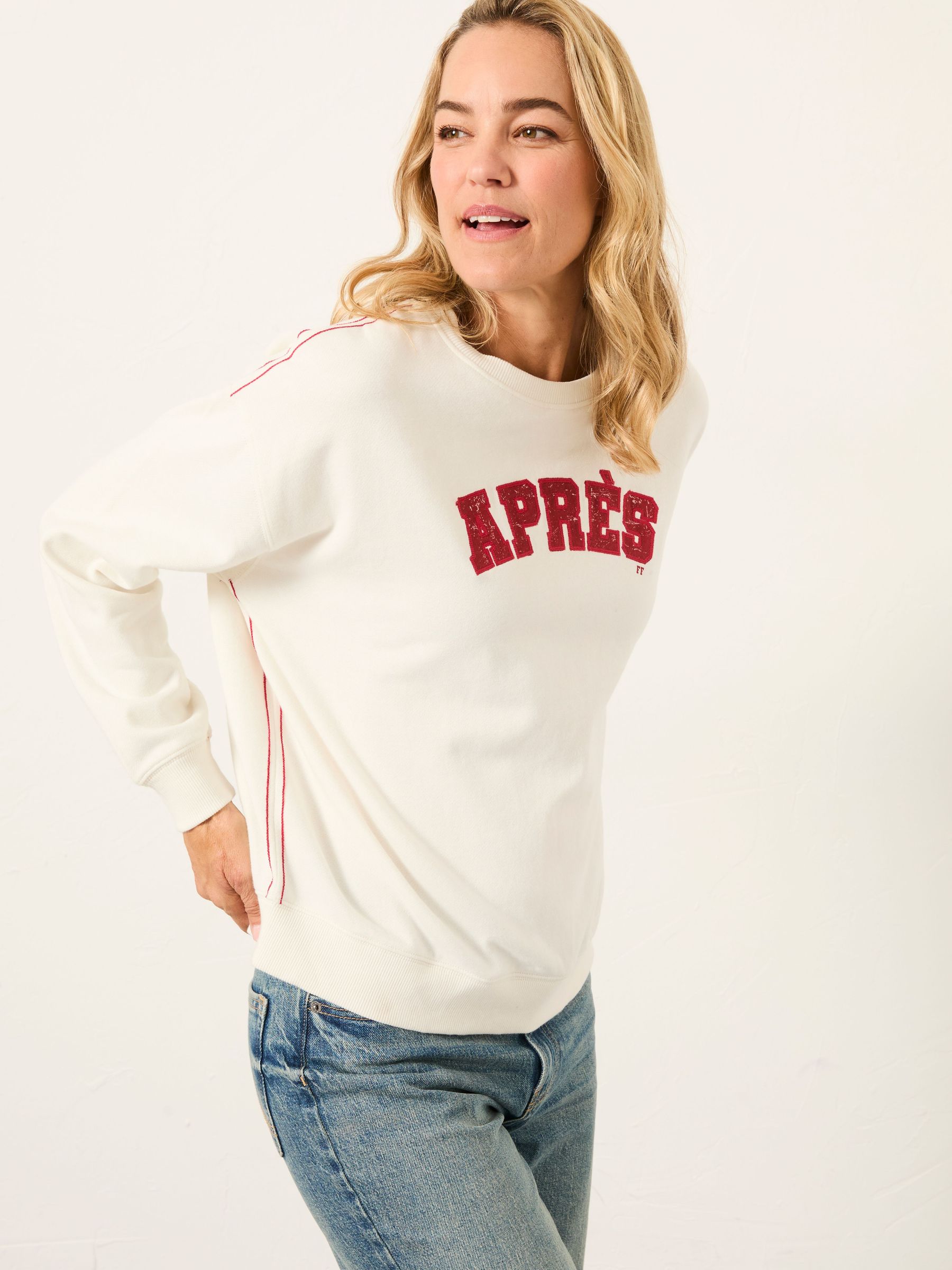 Emily Ivory Apres Graphic Crew Sweatshirt (H35719) | £42