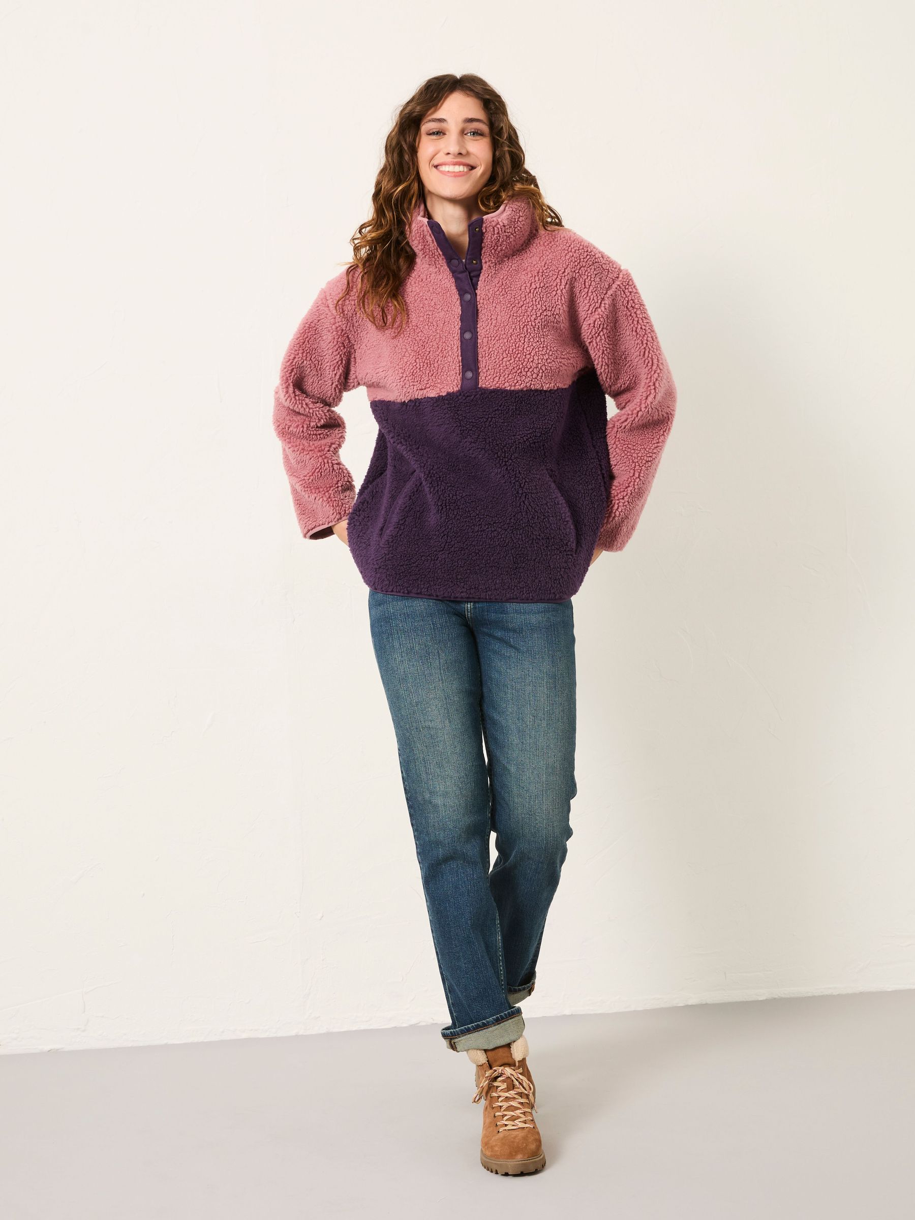Zoe Purple/Pink Colour Block Fleece (H35729) | £65