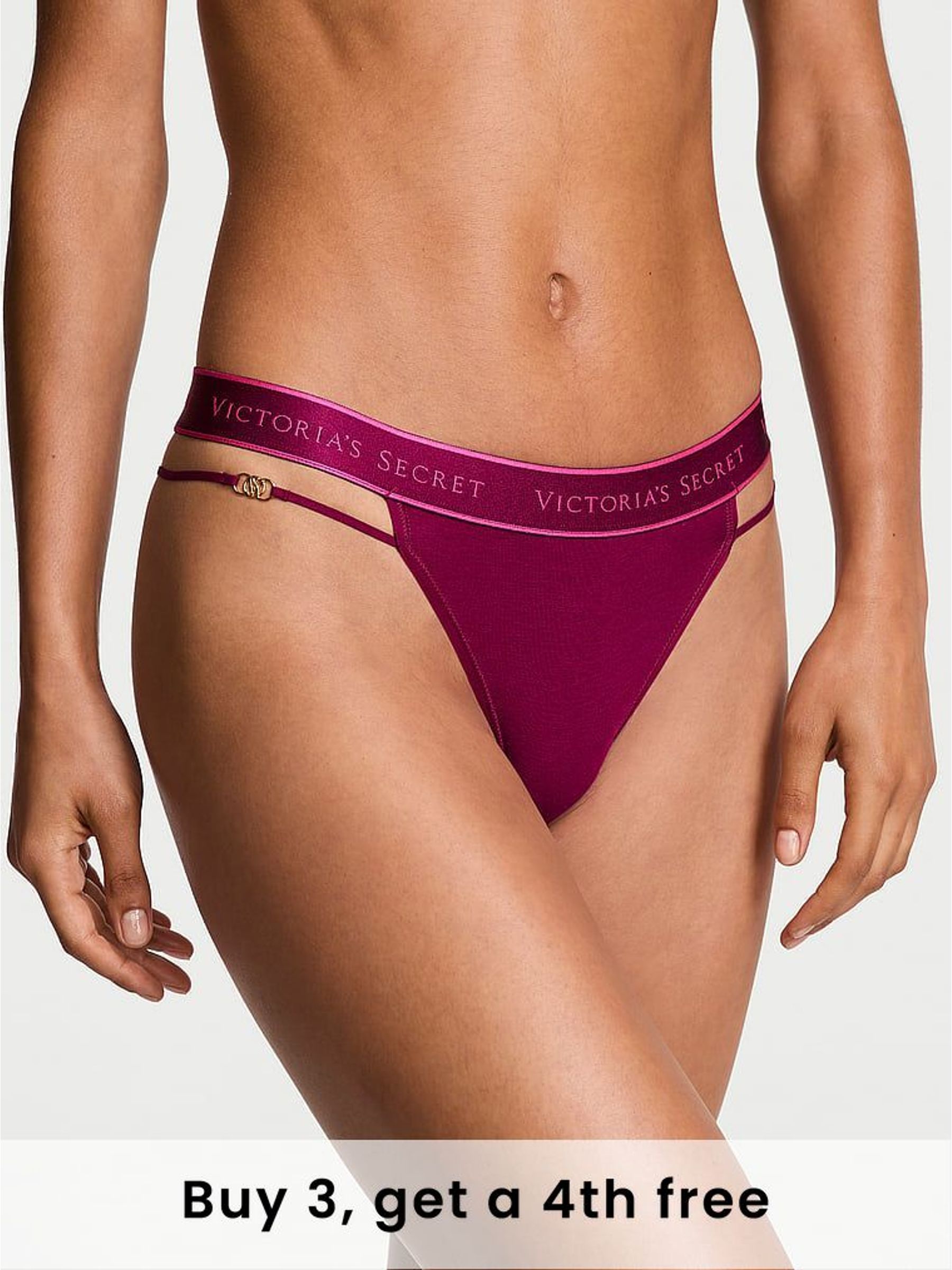 Fresh Jam Purple Thong Logo Strappy Knickers (H37775) | £9