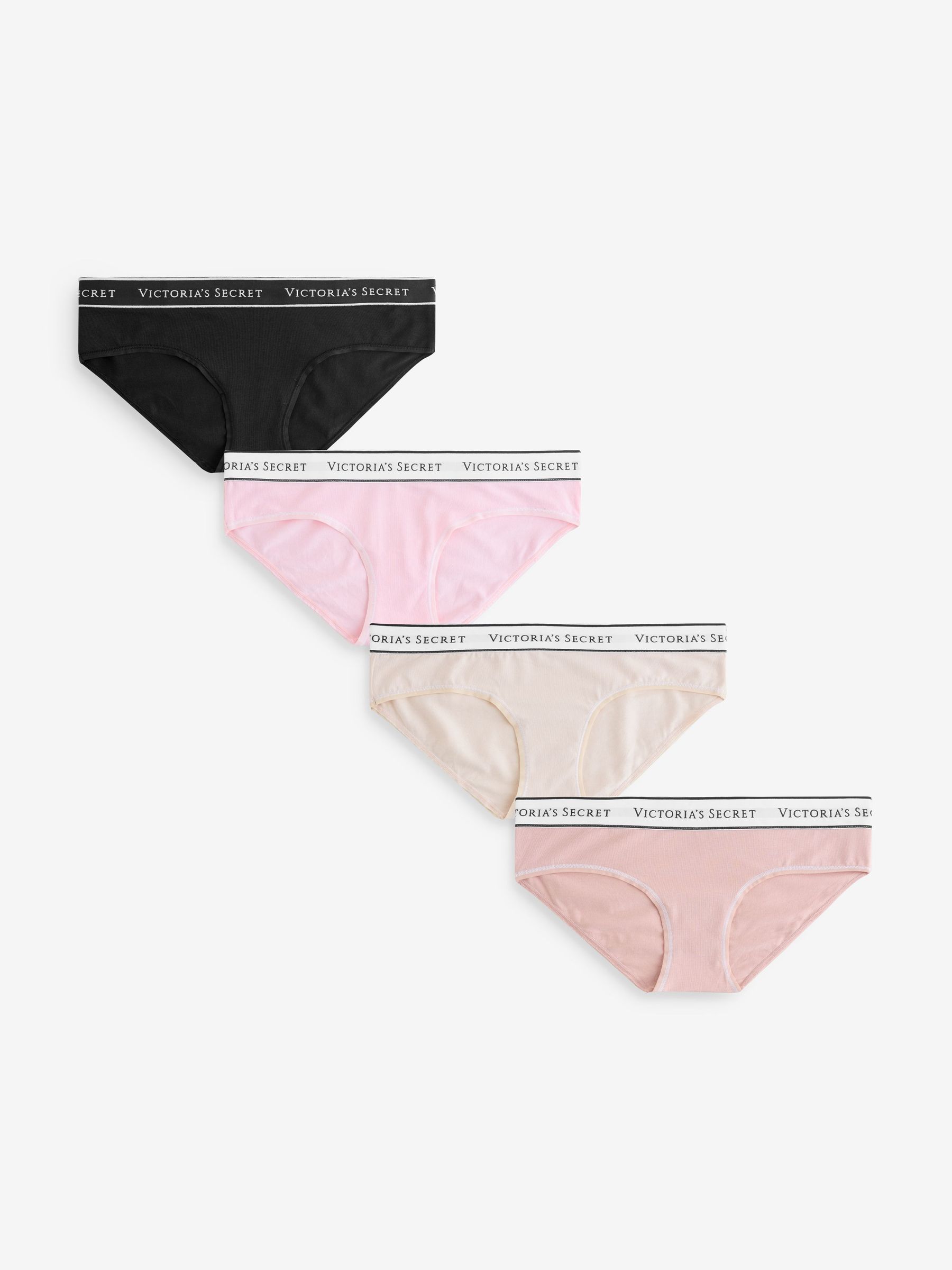 Black/Pink/Nude Hipster Logo 4 Pack Knickers (H37779) | £20
