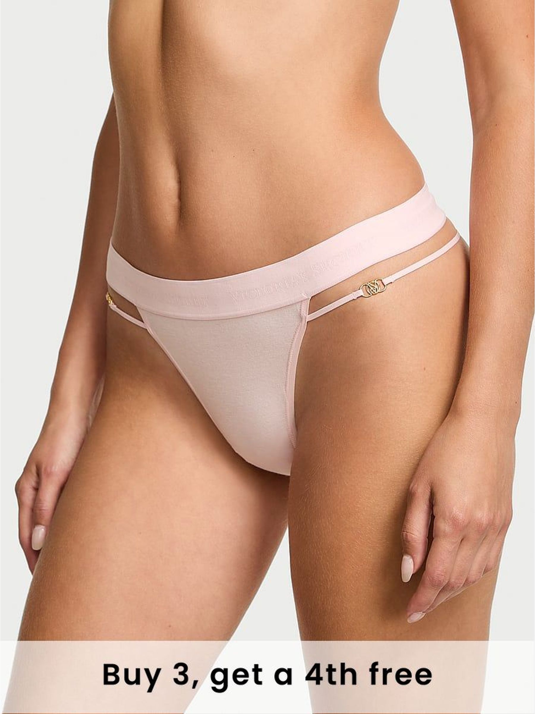 Angel Pink Thong Logo Strappy Knickers (H37795) | £9