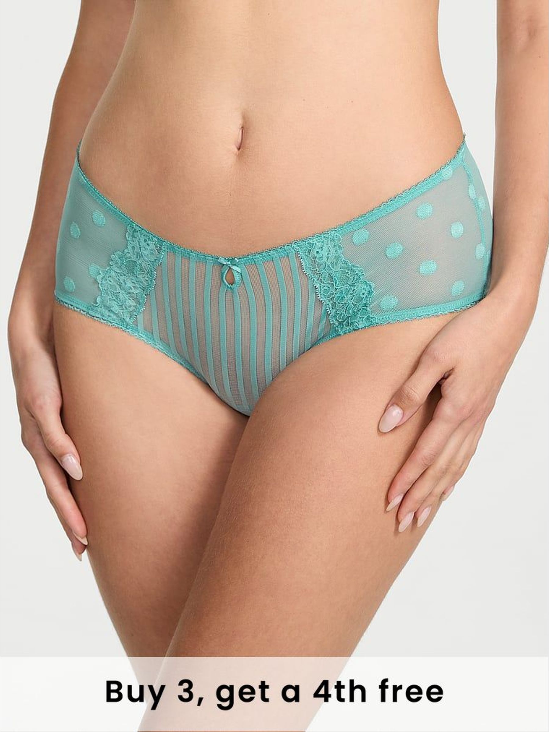 Dusty Turquoise Blue Cheeky Sheer Knickers (H37799) | £9