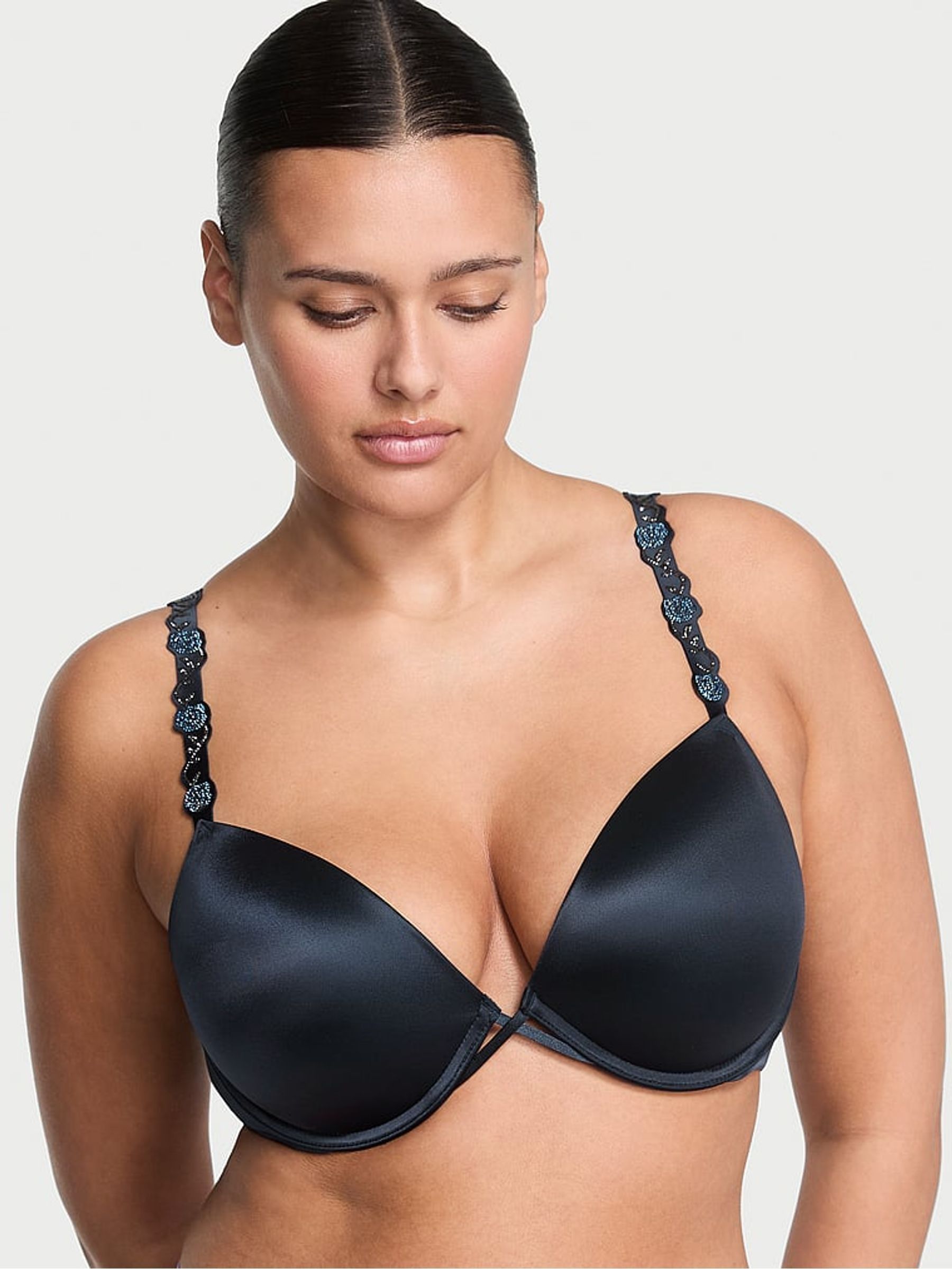 Dark Twilight Blue Orchid Shine Strap Bra (H37814) | £59