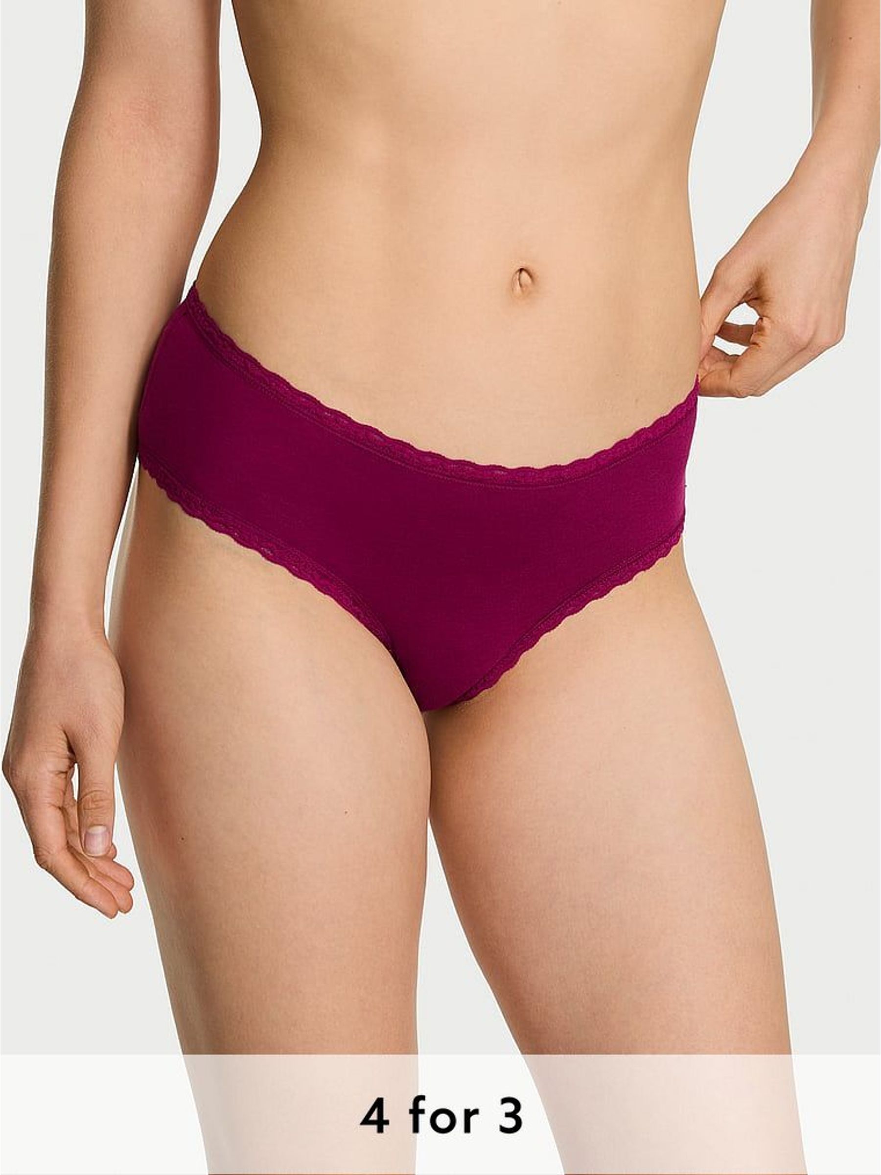 Fresh Jam Purple Cheeky Cotton Lace Trim Knickers (H37815) | £9