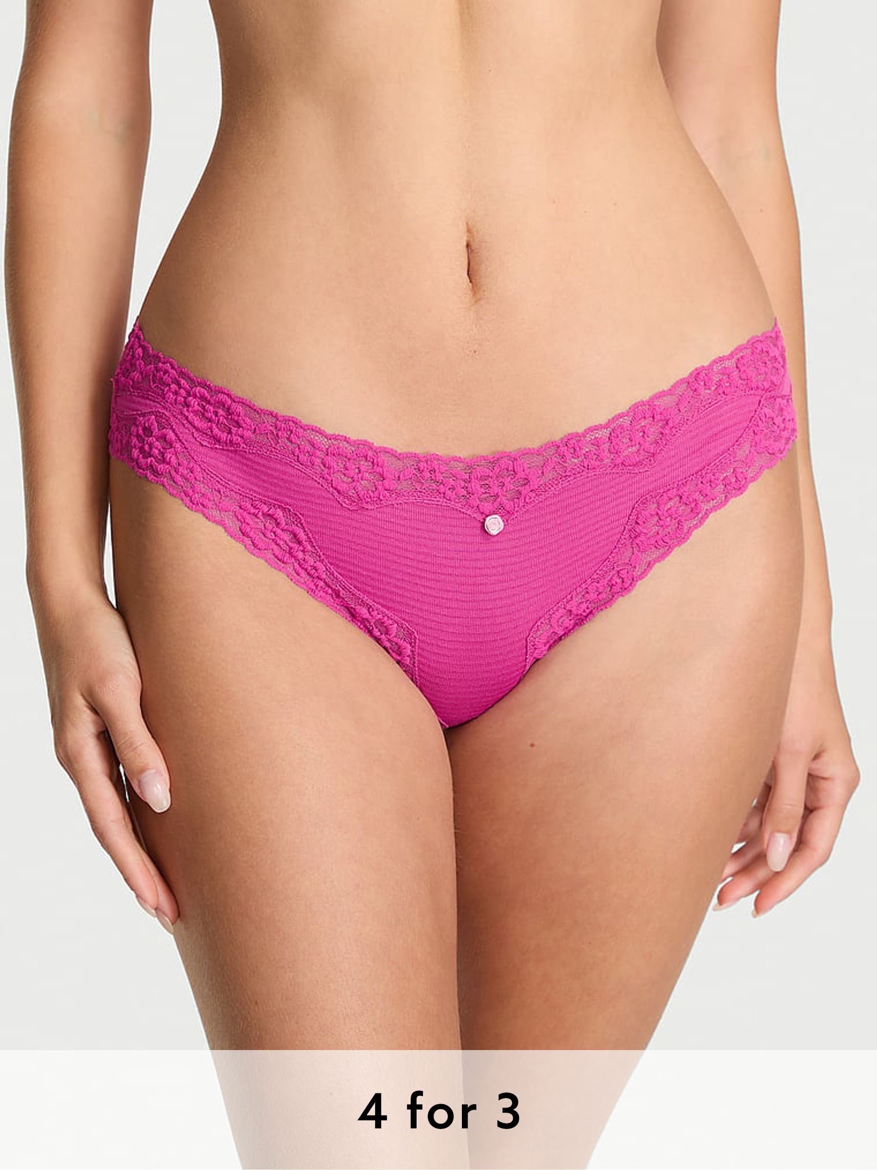 Allure Pink Bikini Lace Waist Knickers (H37820) | £9