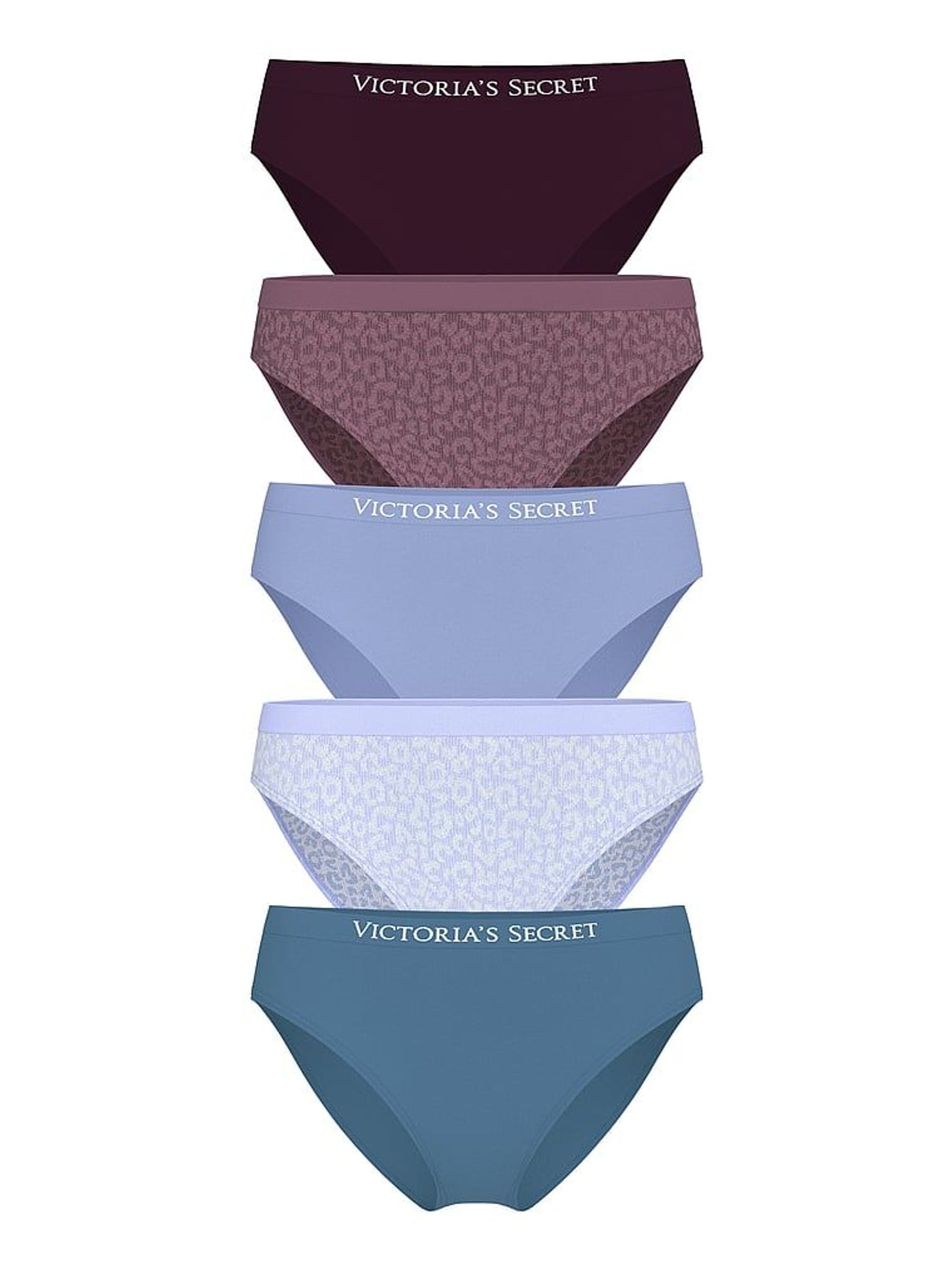 Red/Purple/Blue Bikini Knickers 5 Pack (H37821) | £25