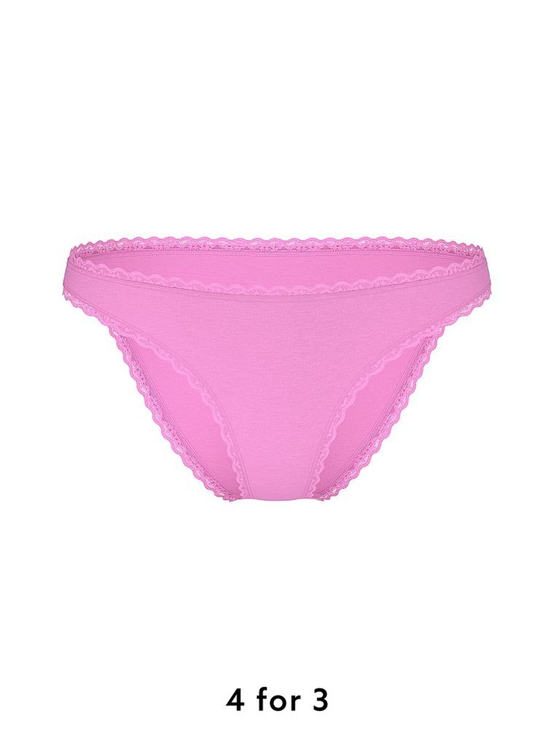 Lilac Shimmer Purple Bikini Lace Trim Knickers (H37822) | £9