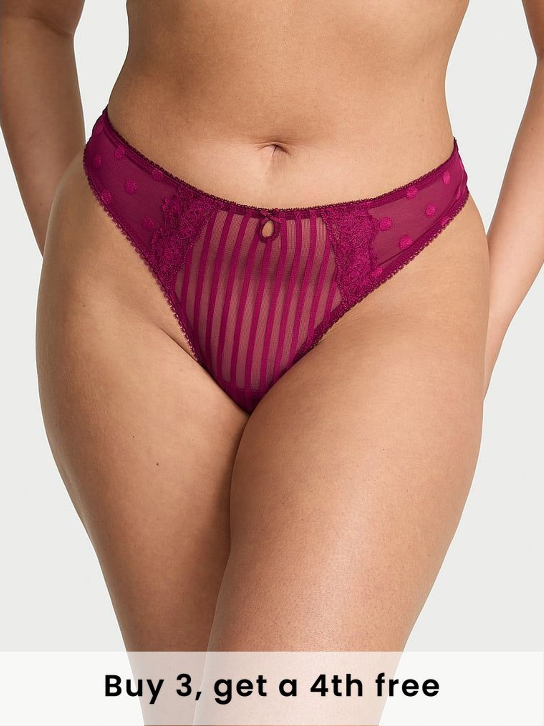 Fresh Jam Purple Thong Sheer Knickers (H37836) | £9