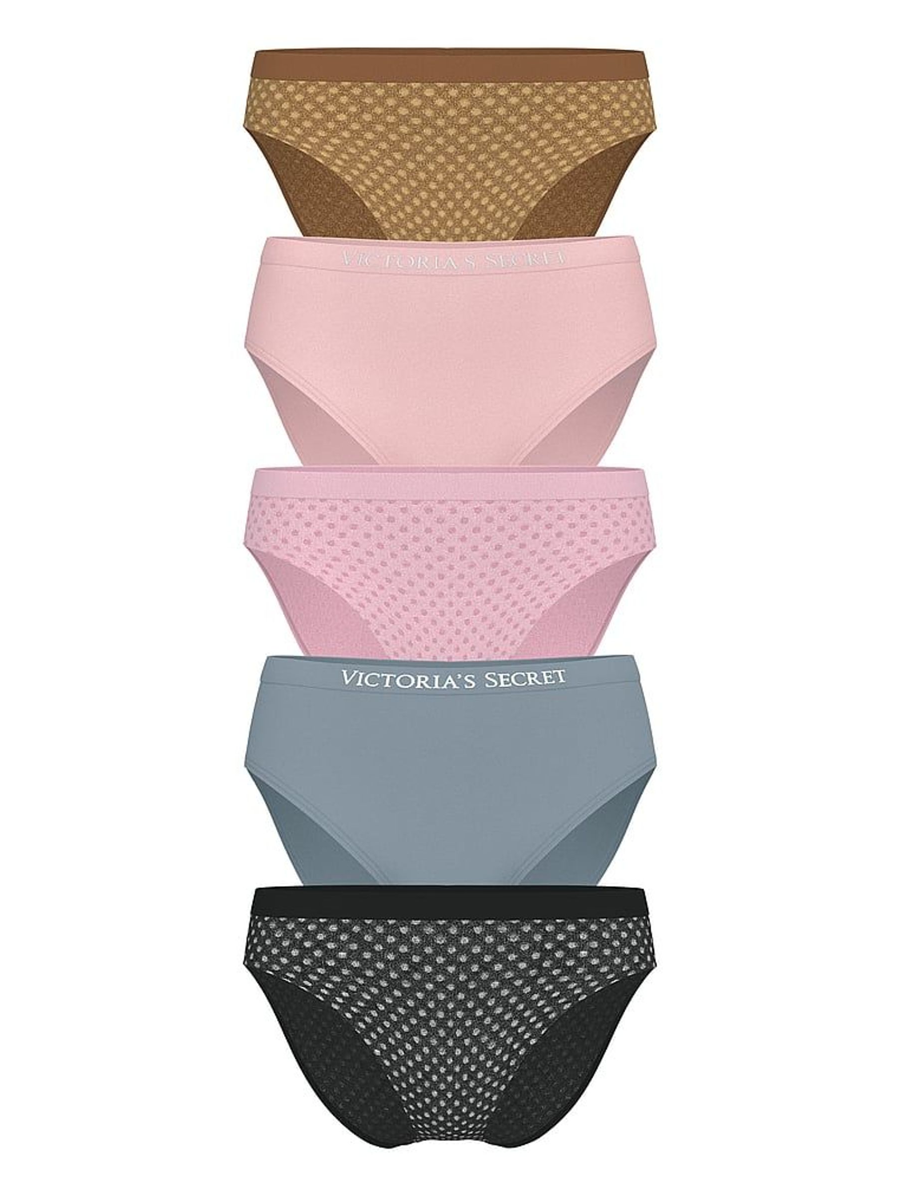 Brown/Pink.Blue/Black Brief Knickers 5 Pack (H37841) | £25