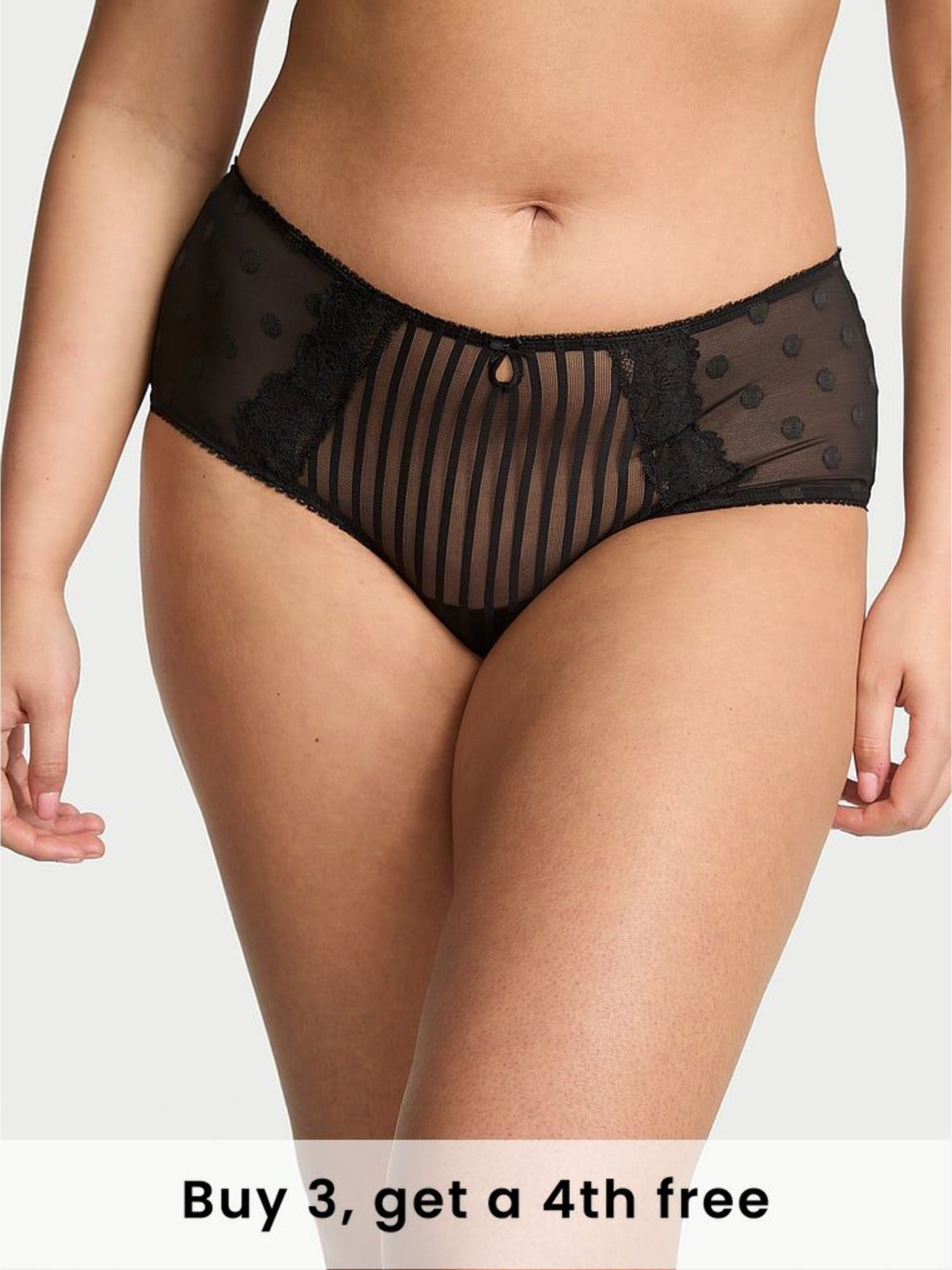 Black Cheeky Sheer Knickers (H37857) | £9