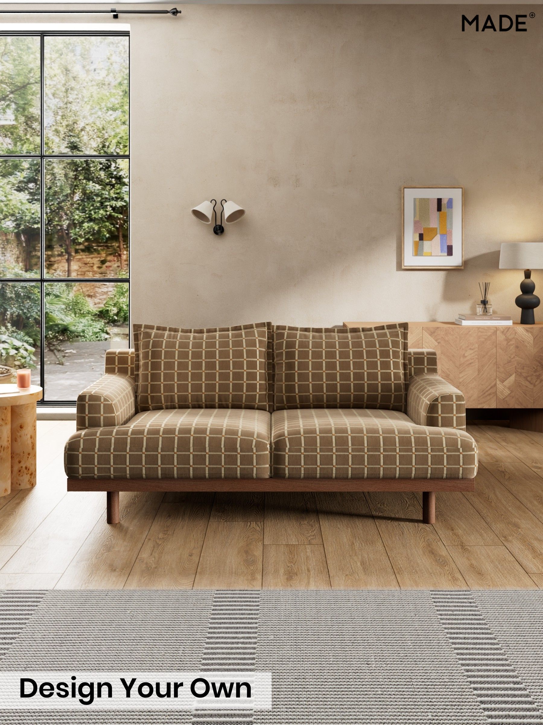 Cale Check/Dark Sand Natural - Turin By Made